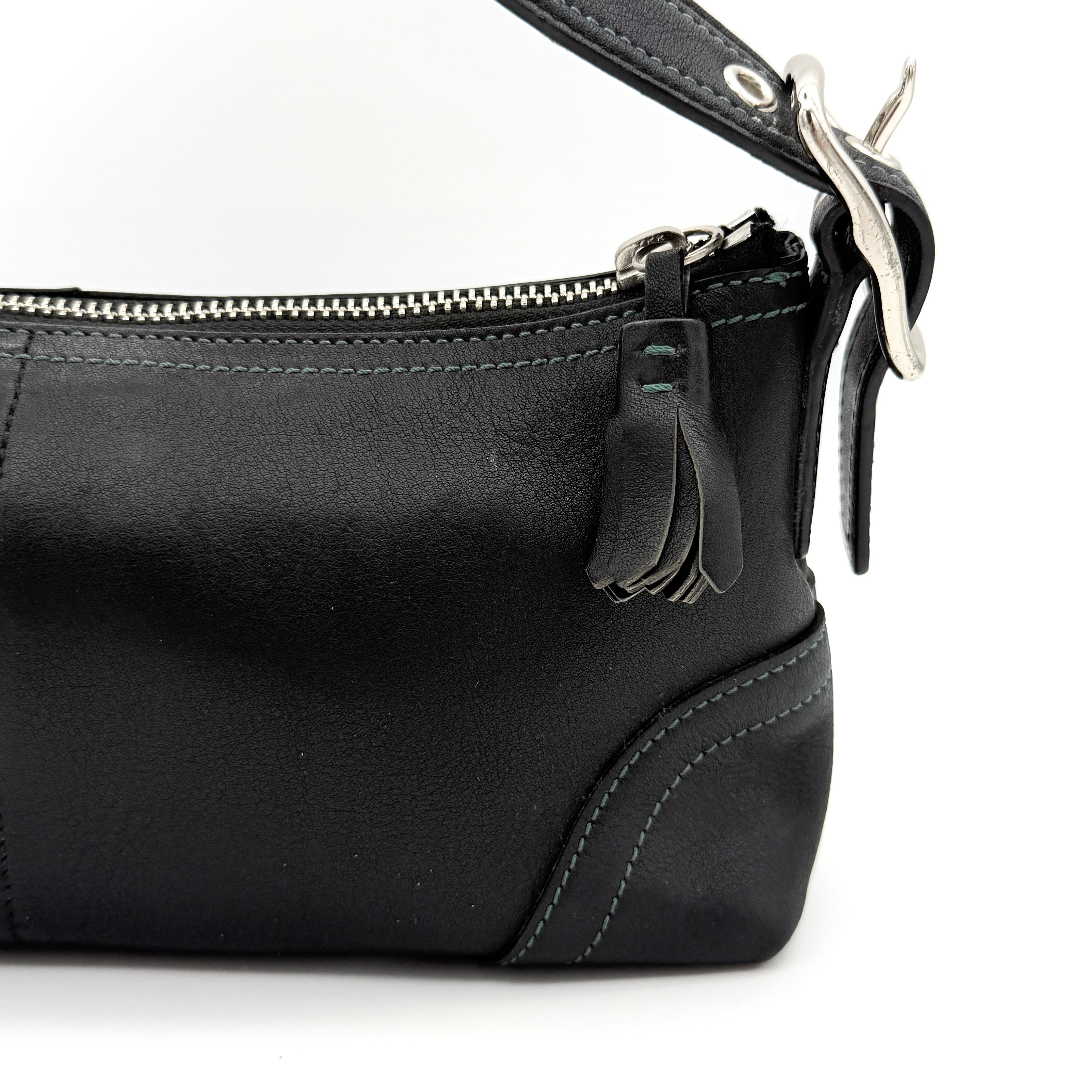 Coach Y2K Hampton Demi Baguette Shoulder Bag Black