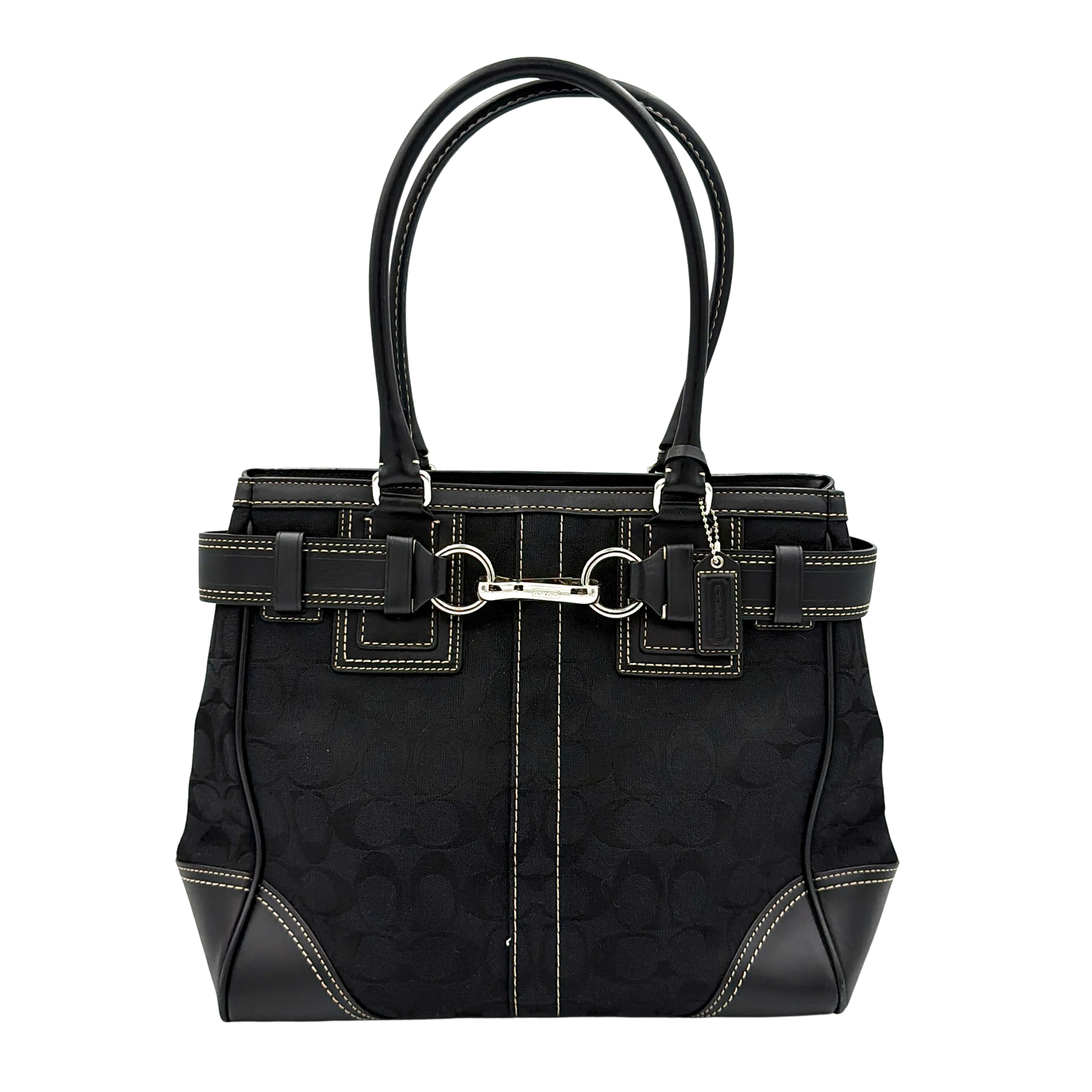 Coach Signature Hampton Carryall Shoulder Bag Black