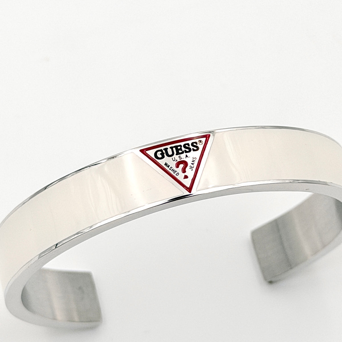 Guess L.A. Guessers Enamel Torque Bangle Bracelet White