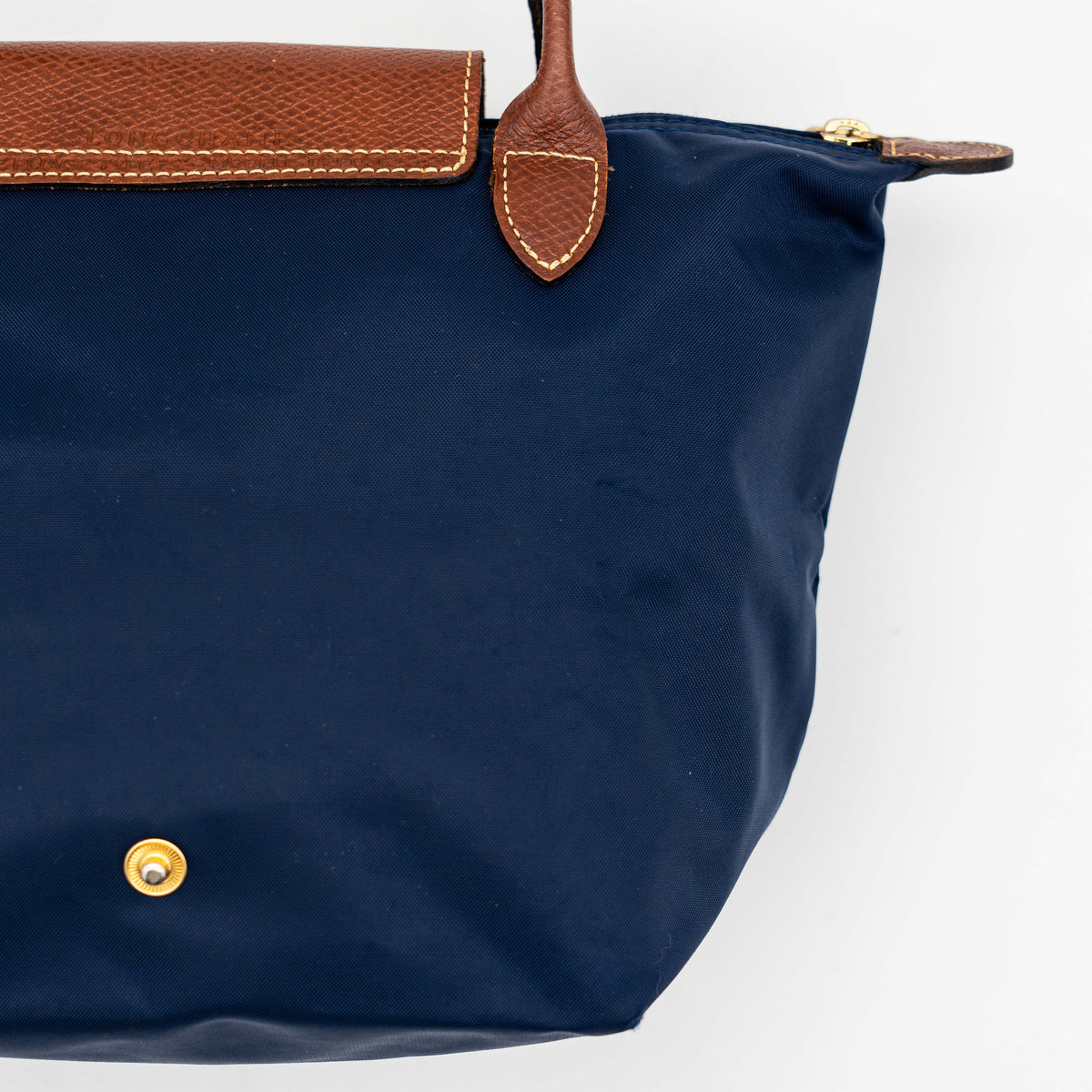 Longchamp Le Pliage Original Handbag Navy Blue/Brown