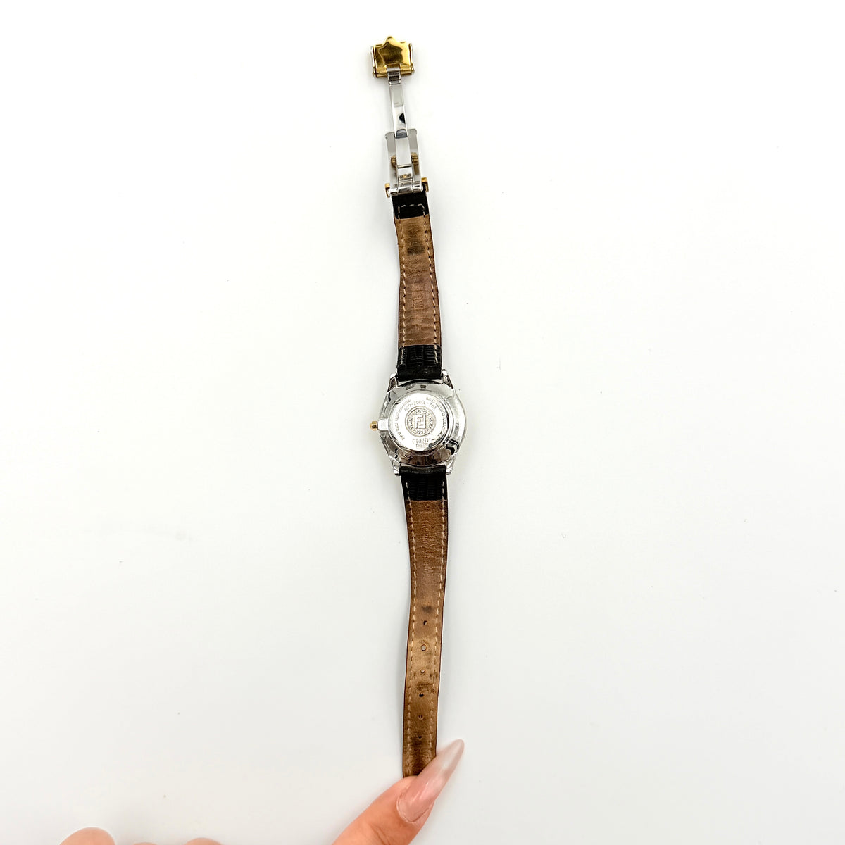 Fendi 2000L Zucca FF Dial Watch Gold/Black