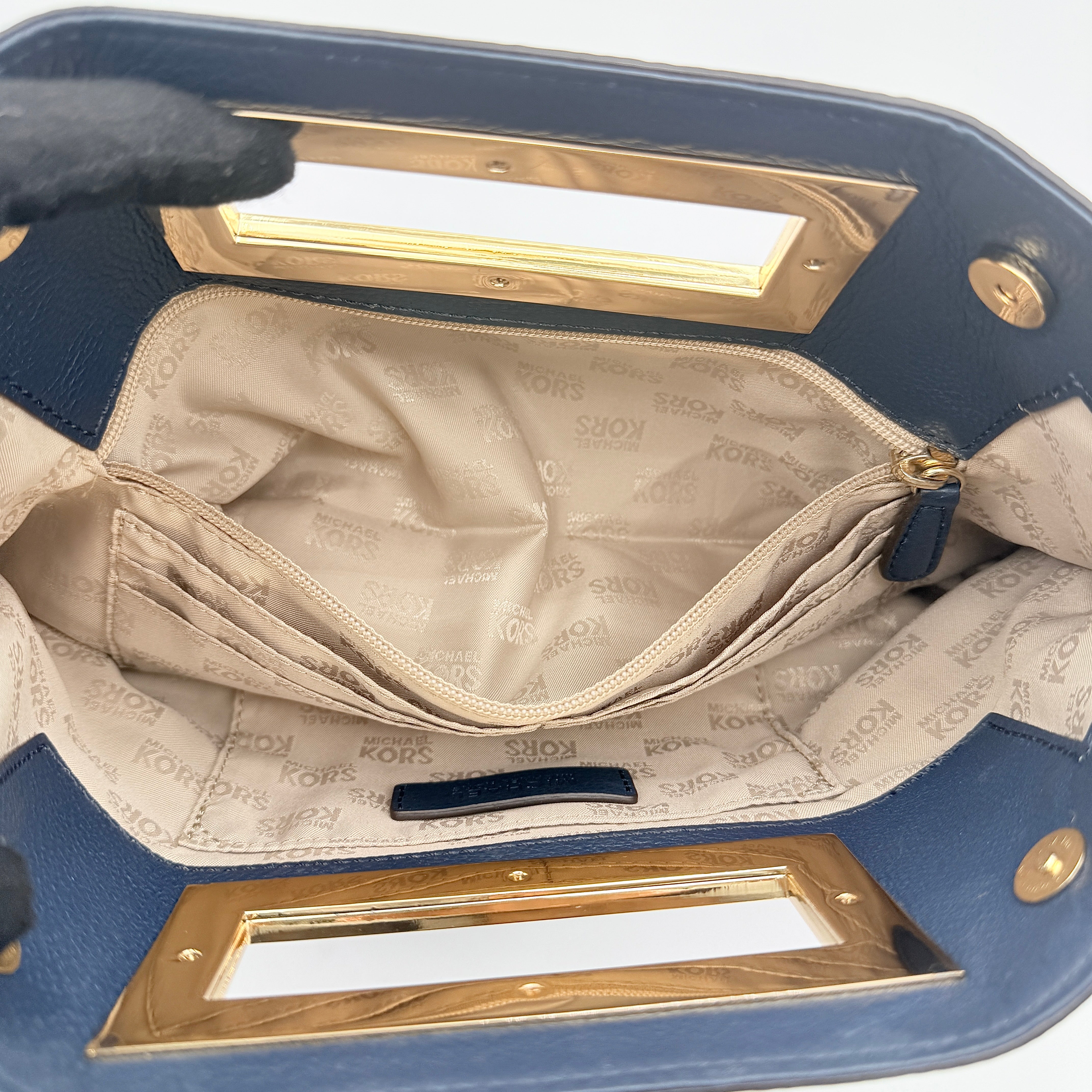 Michael Kors Berkley Clutch Bag Navy Blue