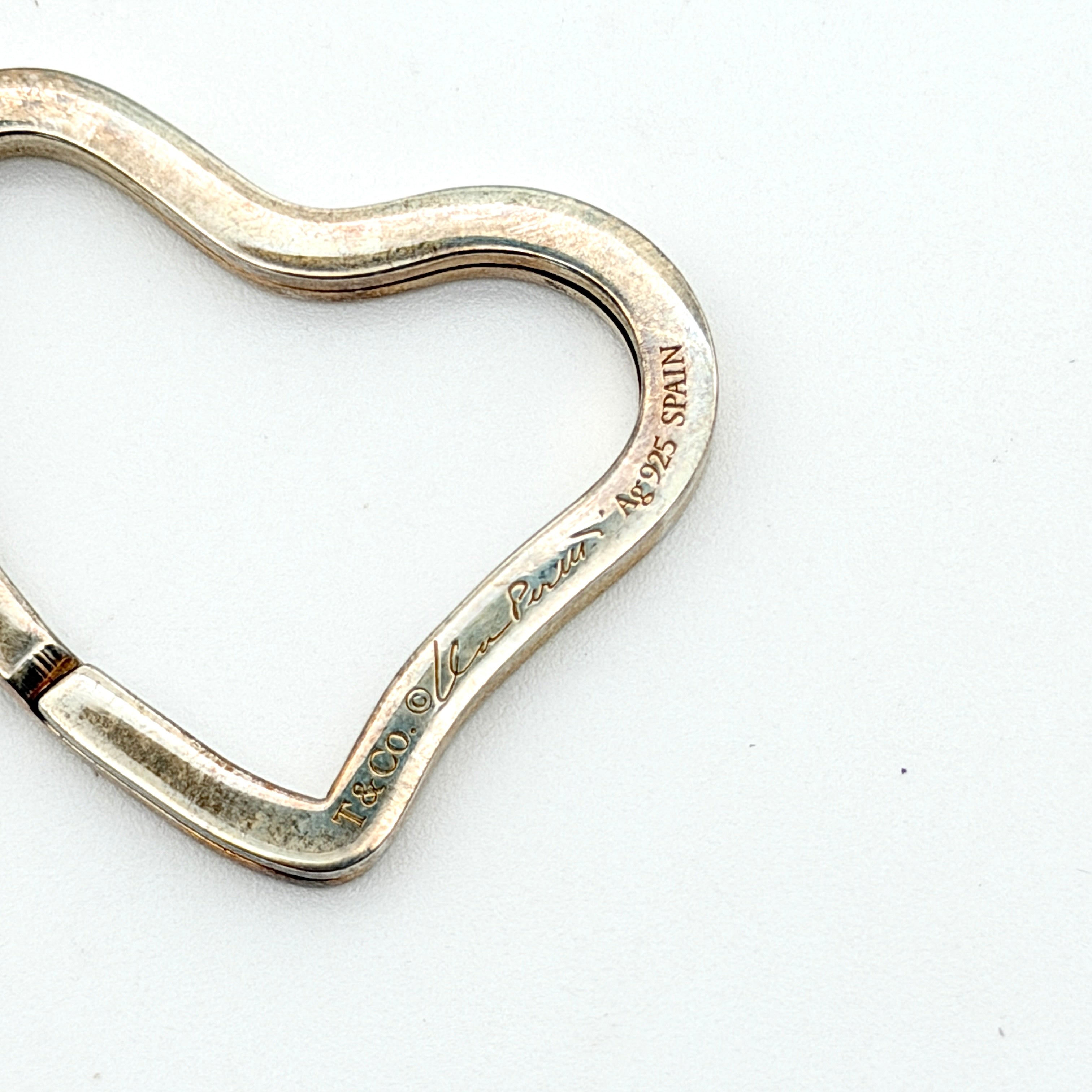 Tiffany & Co. Elsa Peretti Open Heart Key Ring Silver