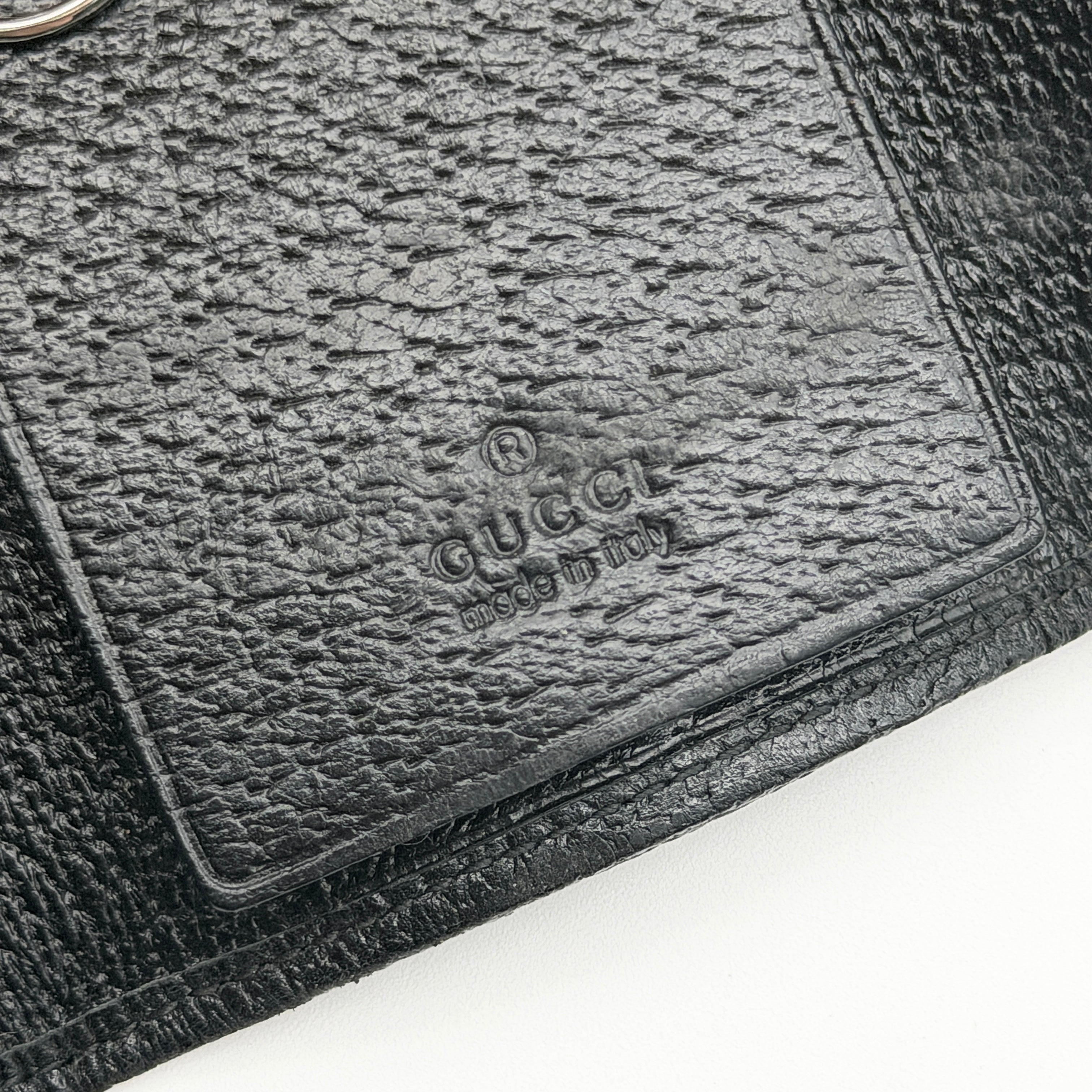 Gucci GG Monogram Web Stripe Key Case Black