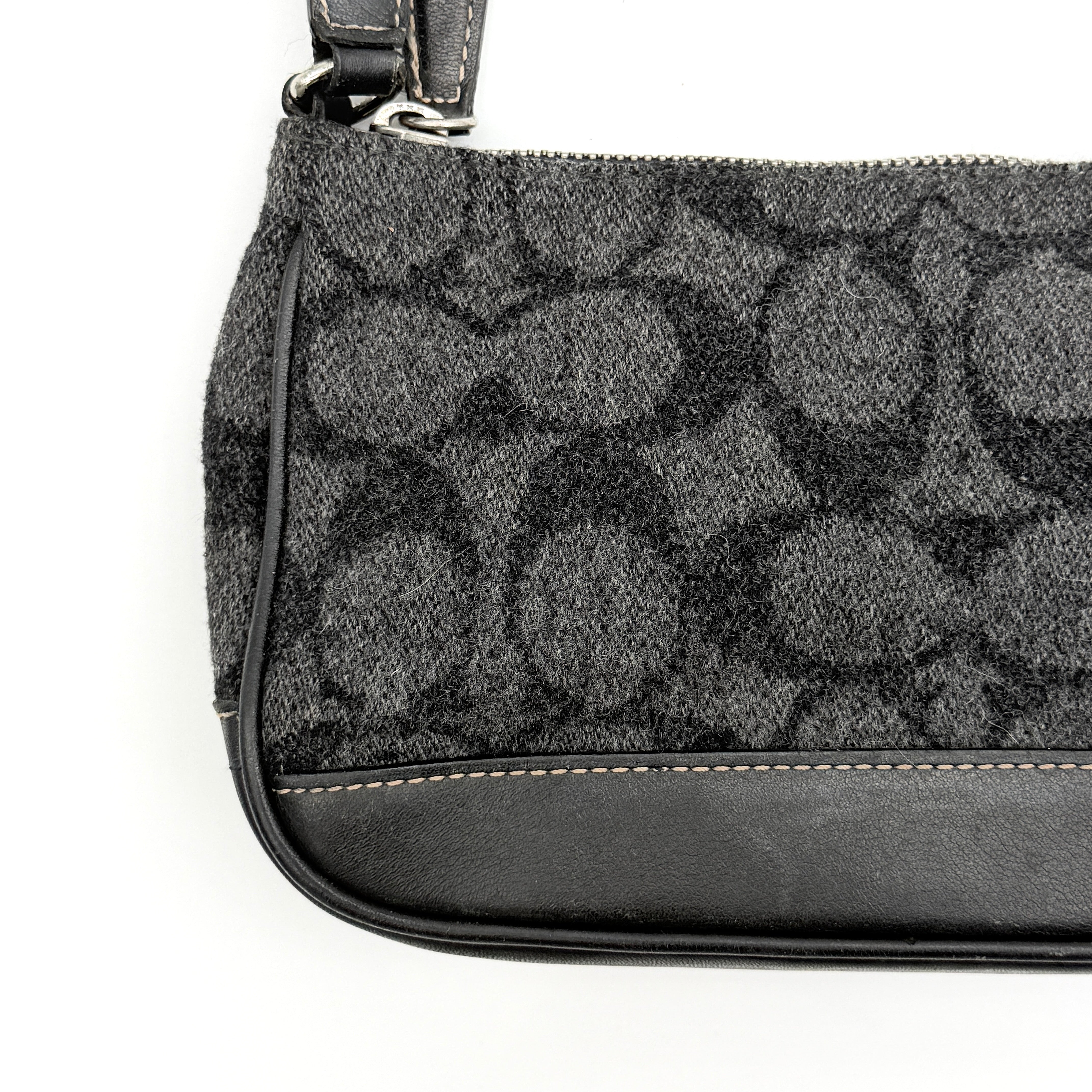 Coach Y2K Wool Demi Shoulder Bag Black/Grey