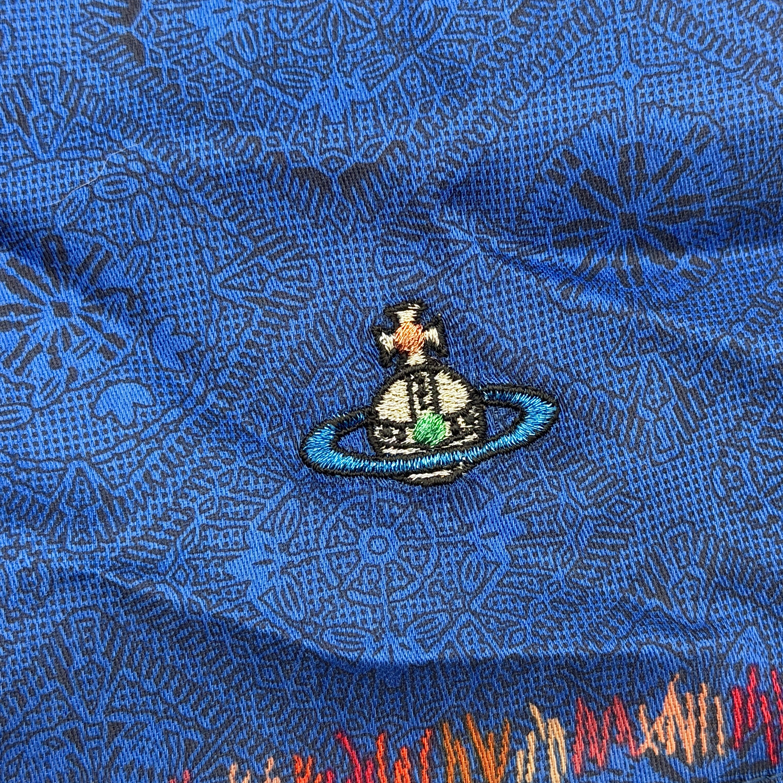 Vivienne Westwood Orb Patterned Scarf Blue