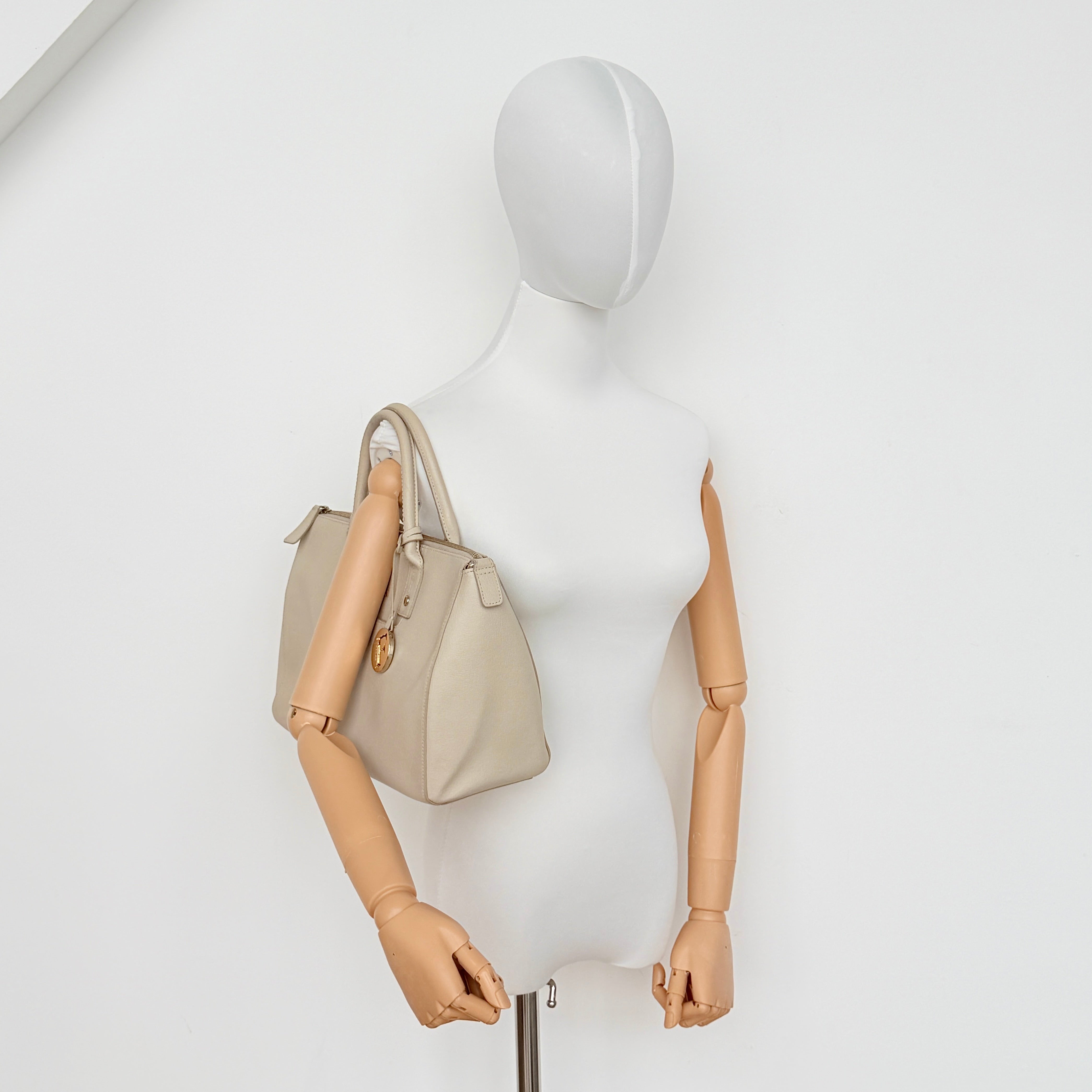 Furla Linda Satchel Handbag Beige