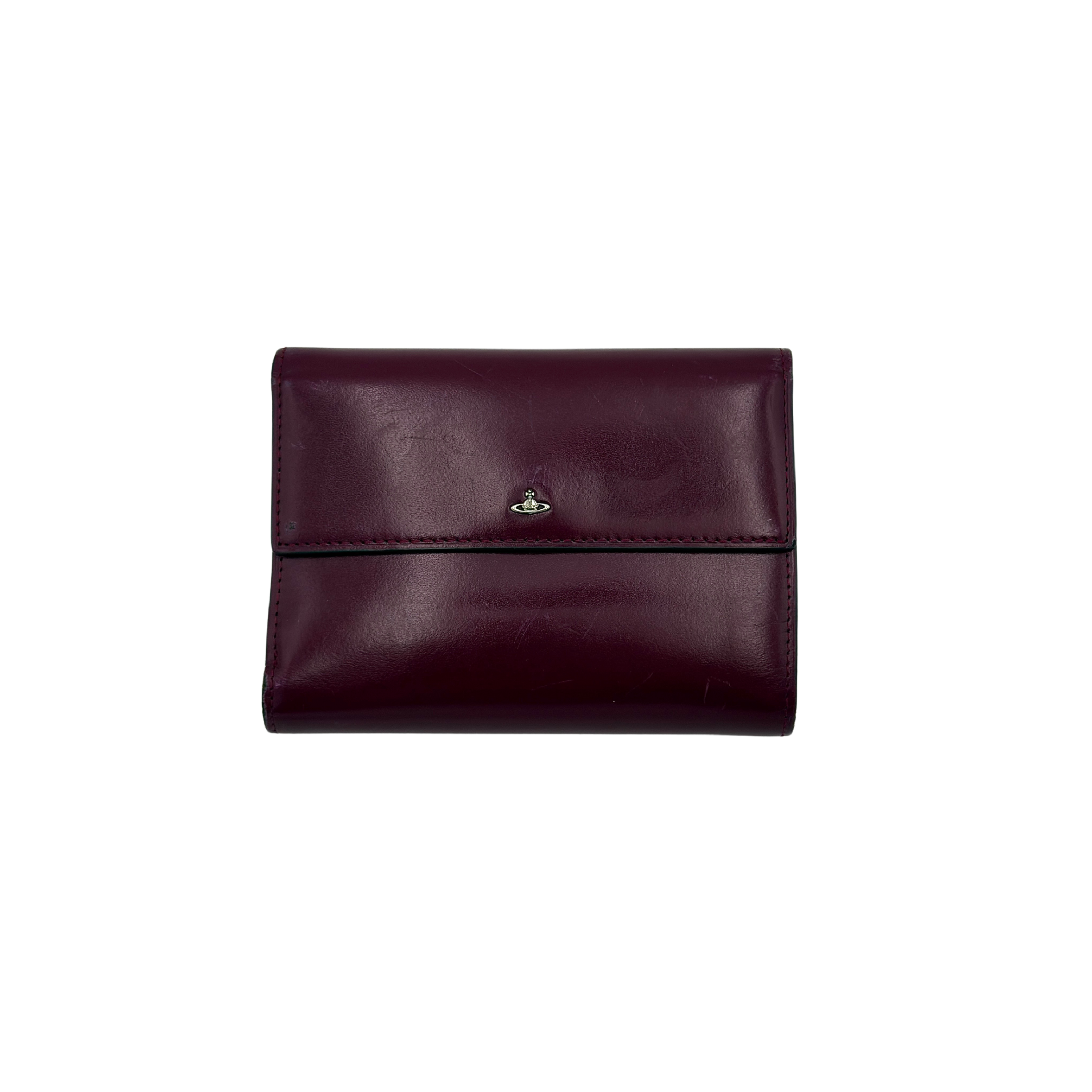 Vivienne Westwood Mini Orb Trifold Wallet Burgundy