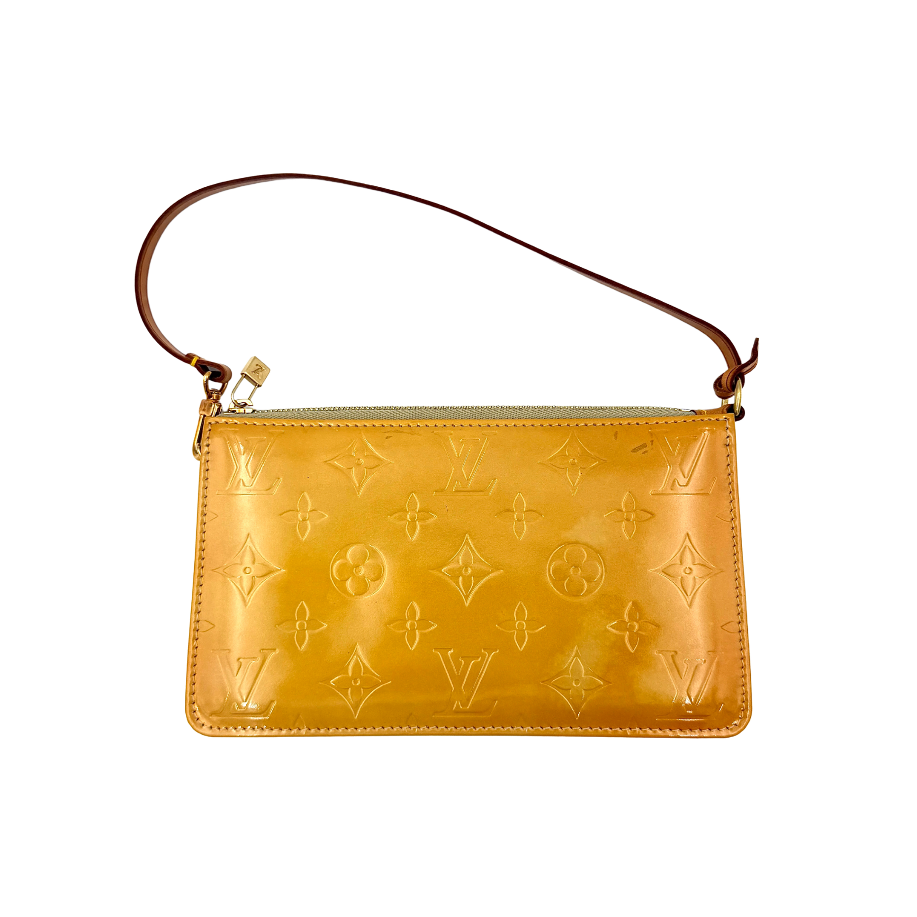 Louis Vuitton Monogram Lexington Vernis Pochette Bag Yellow