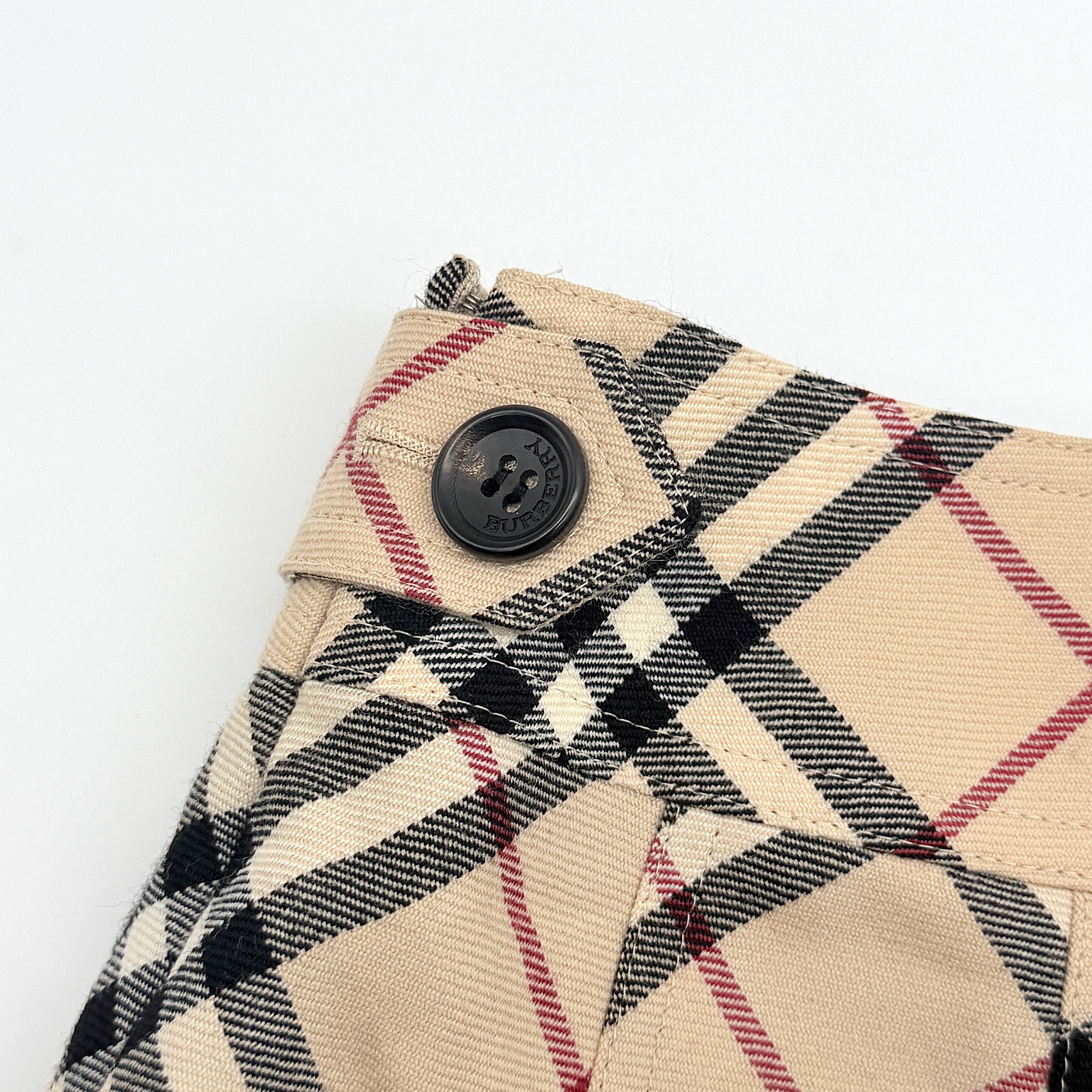 (38) Burberry London Nova Check Flare Skirt Beige