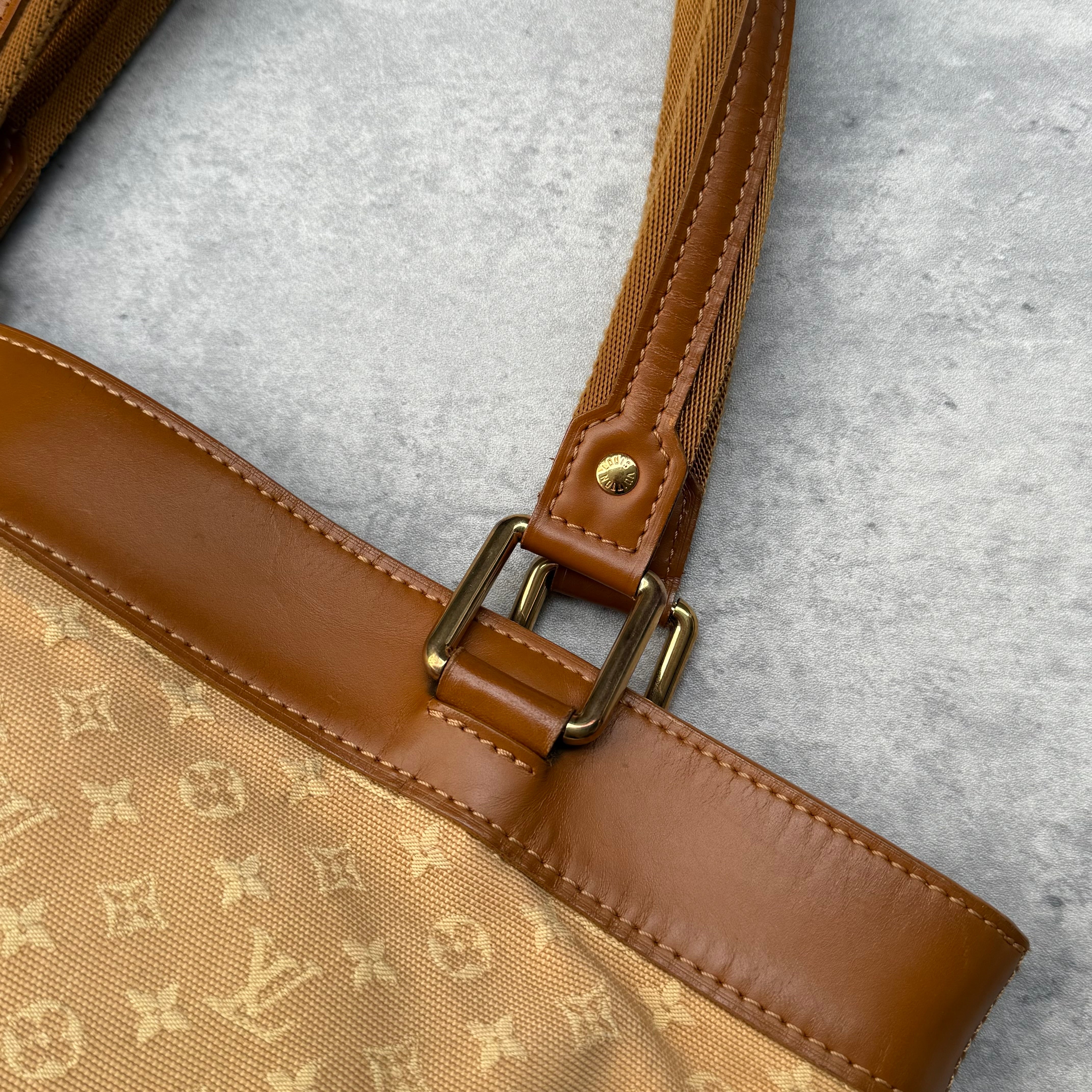 Louis Vuitton Mini Lin Monogram Lucille GM HandBag Beige/Caramel
