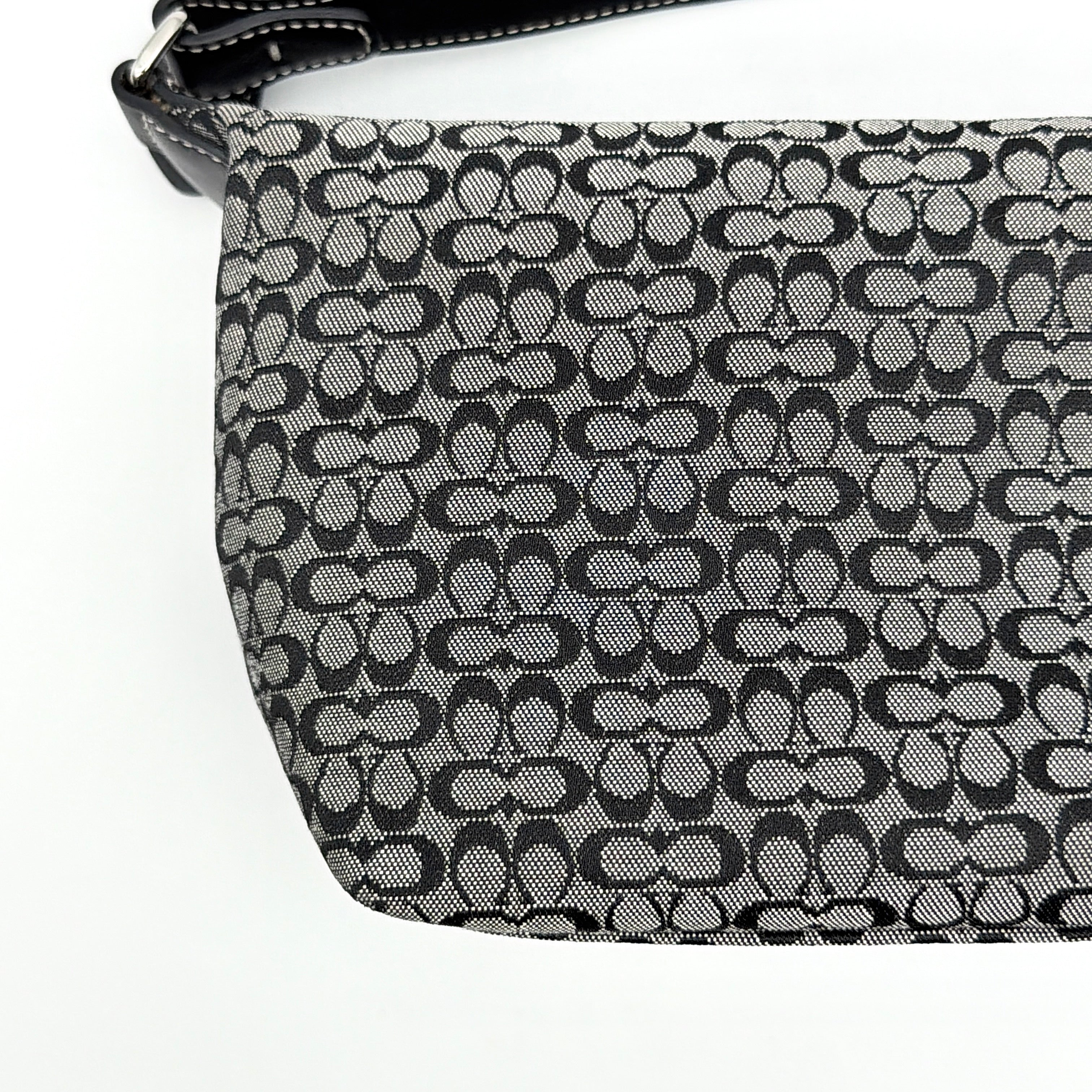 Coach Signature Mini Hobo Shoulder Bag Grey/Black