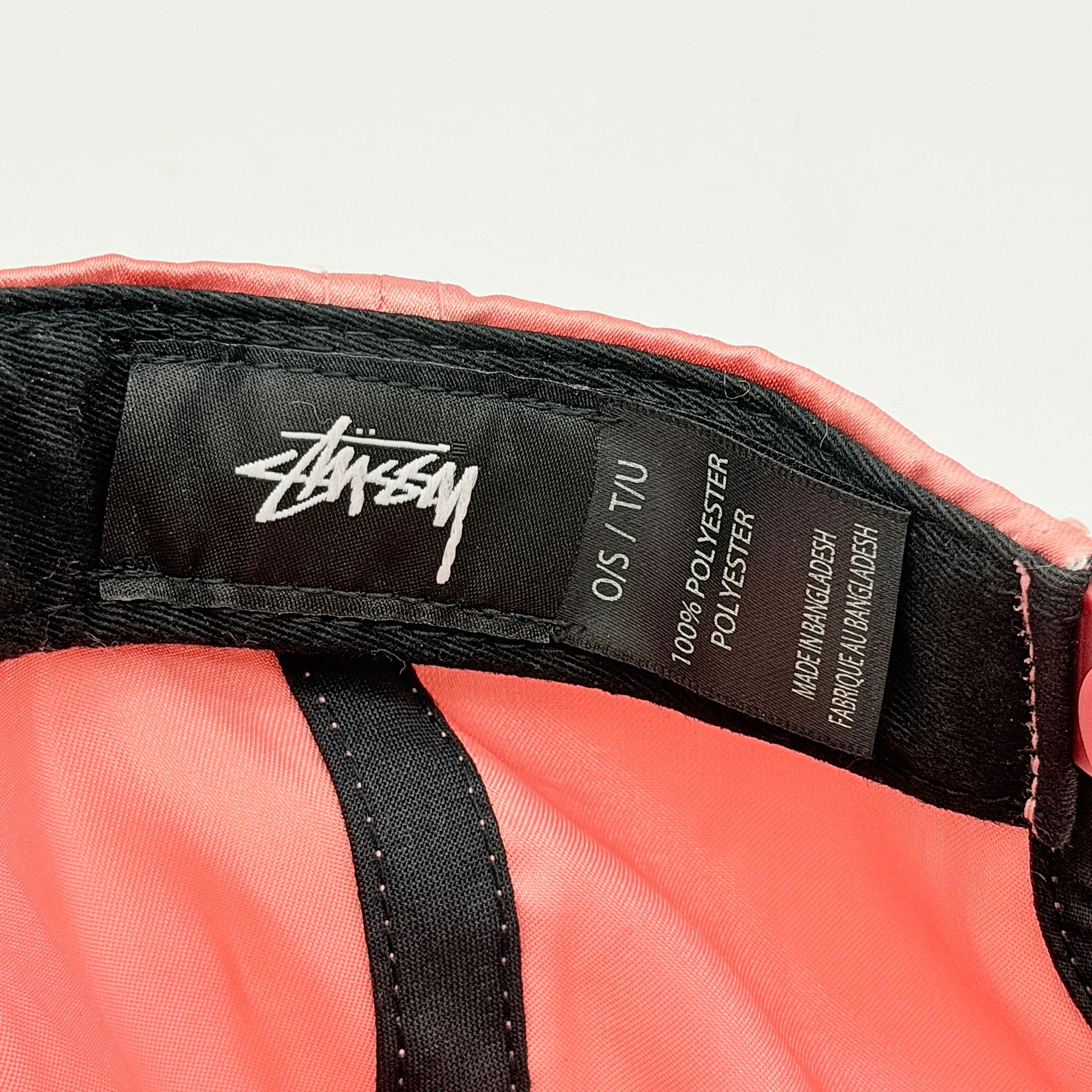 Stussy Polyester Embroidered Satin Cap Pink