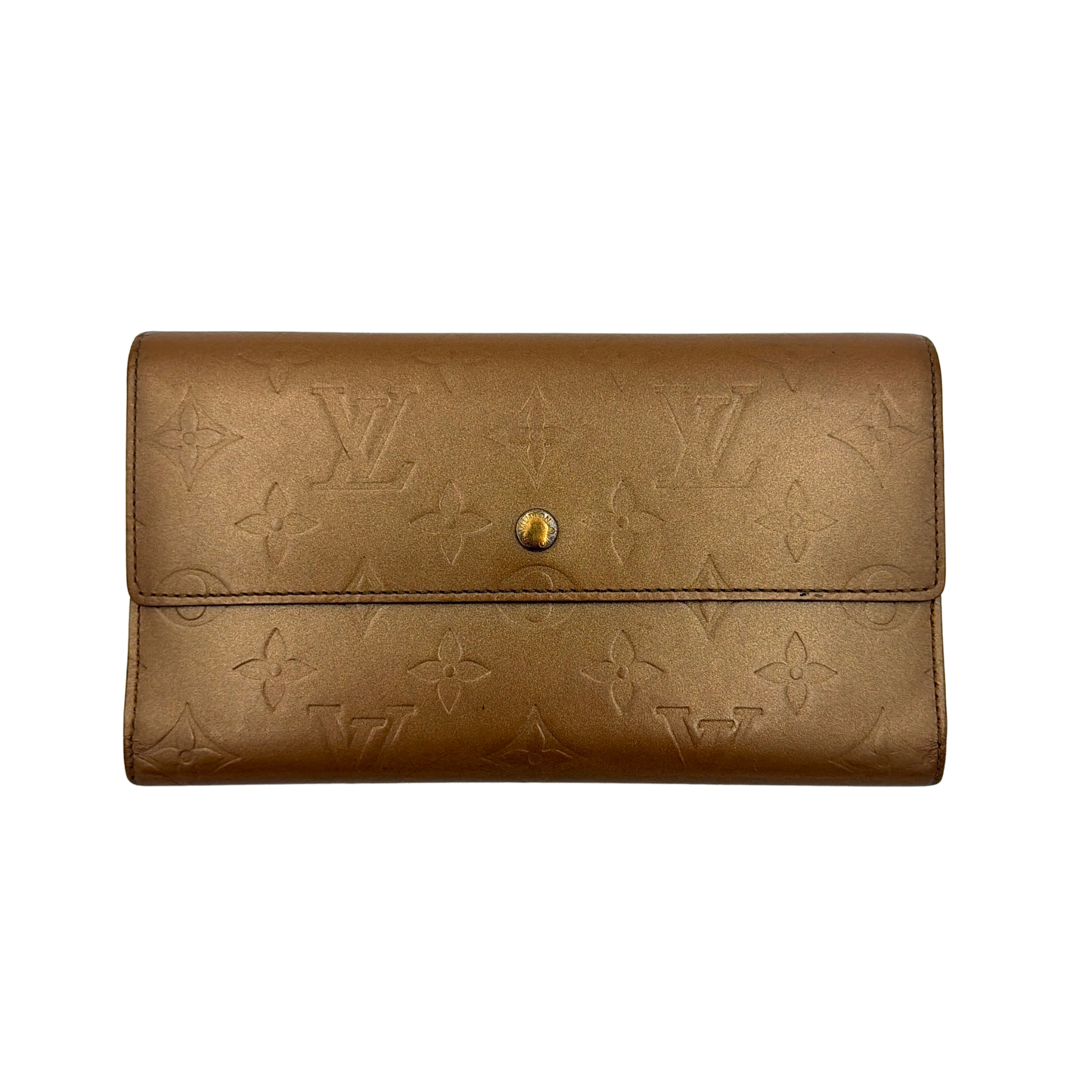 Louis Vuitton Monogram Vernis Sarah Long Wallet Gold