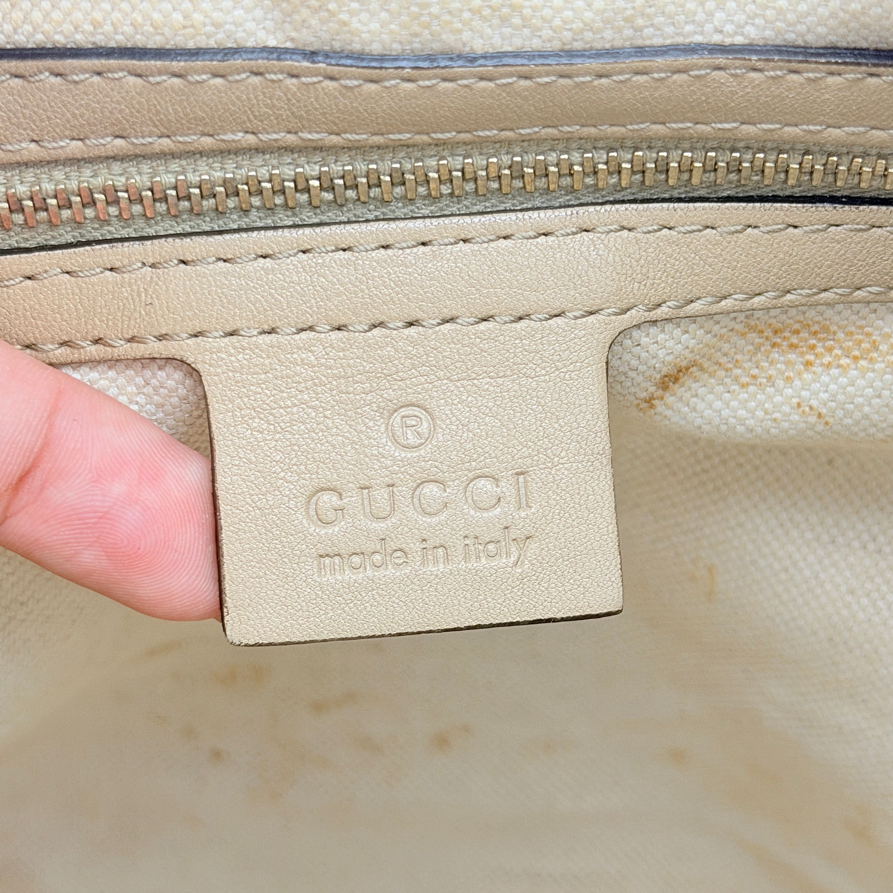 Gucci GG Monogram Nice Hobo Shoulder Bag Beige
