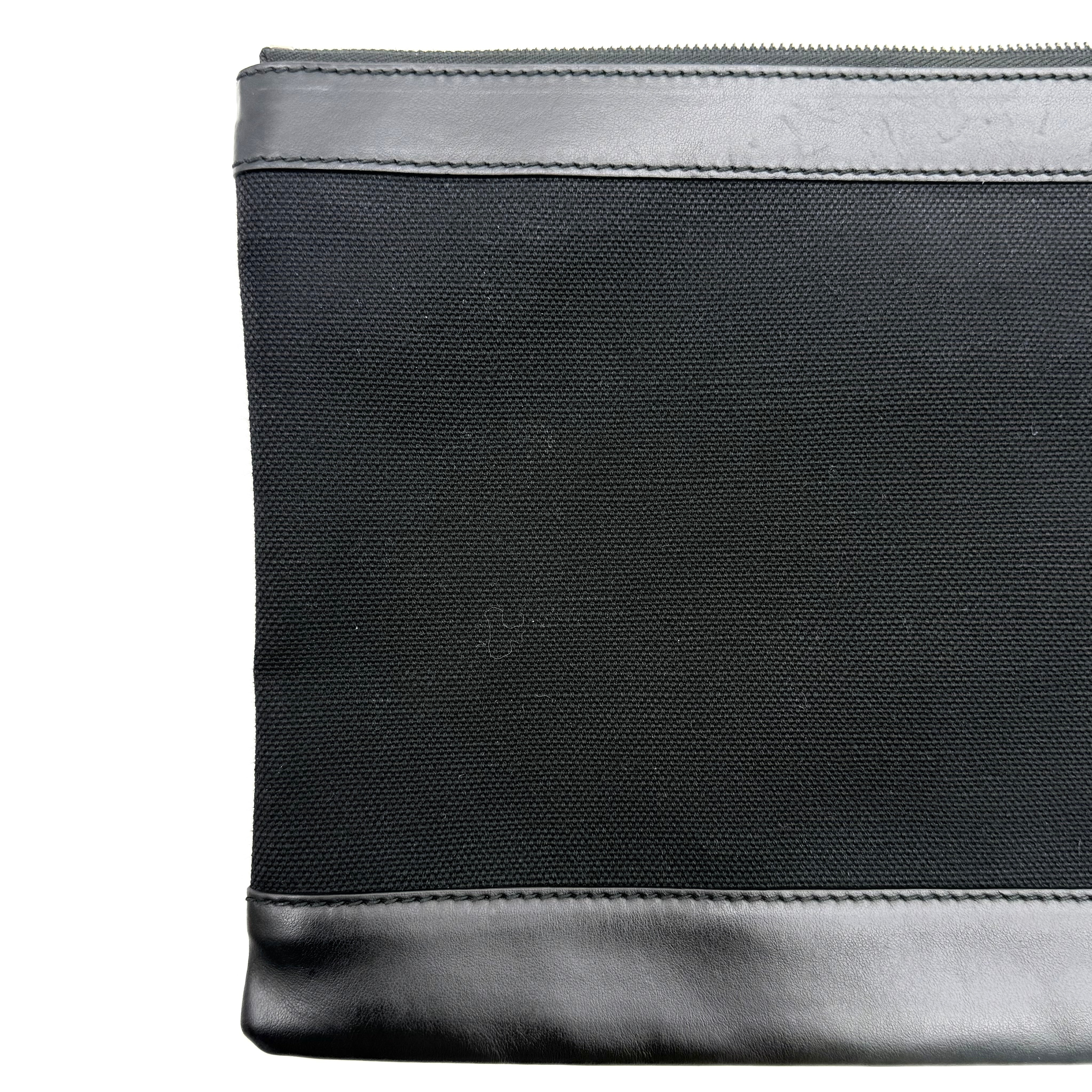 Balenciaga Canvas Navy Clip Clutch Bag Black