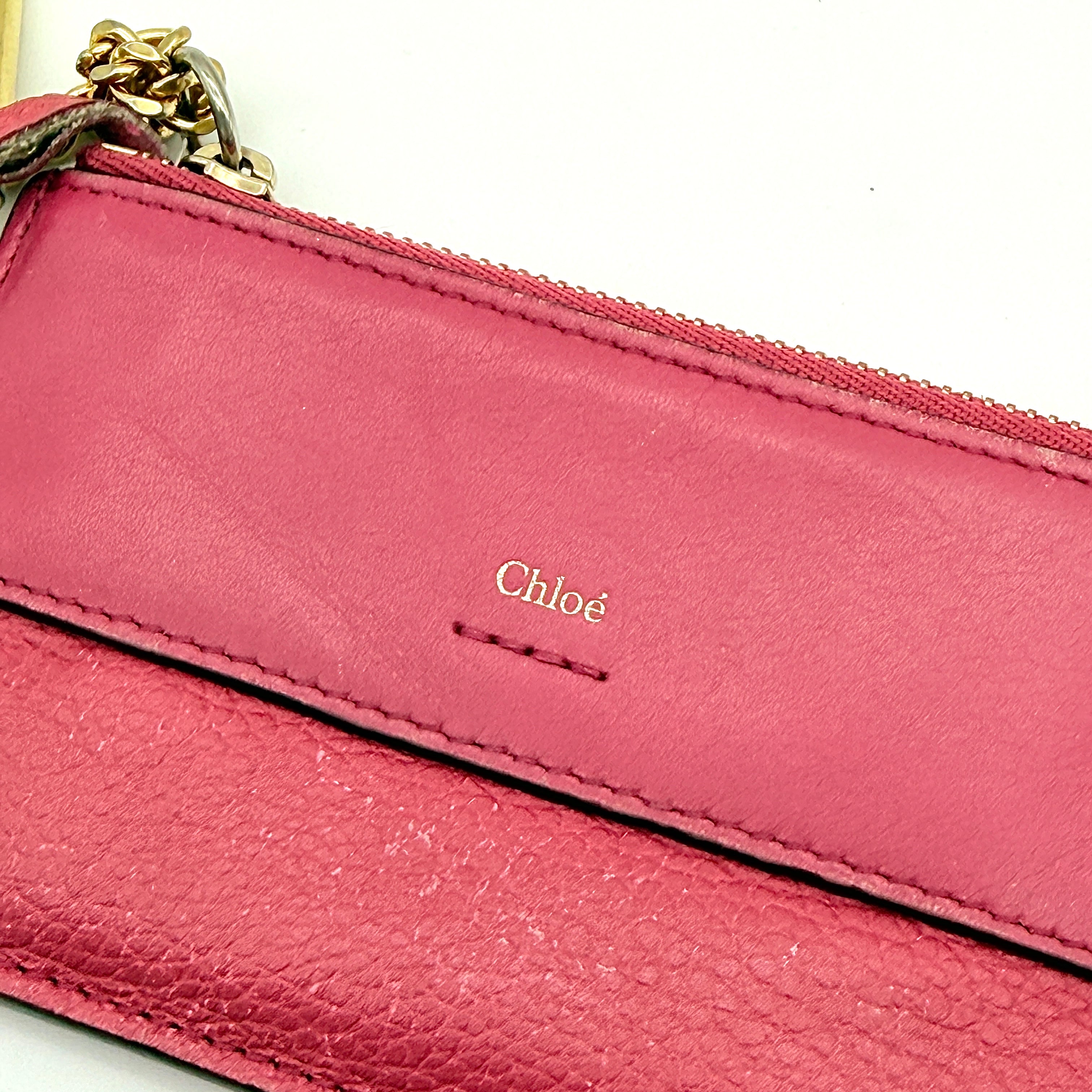 Chloe Leather Coin Case Pink