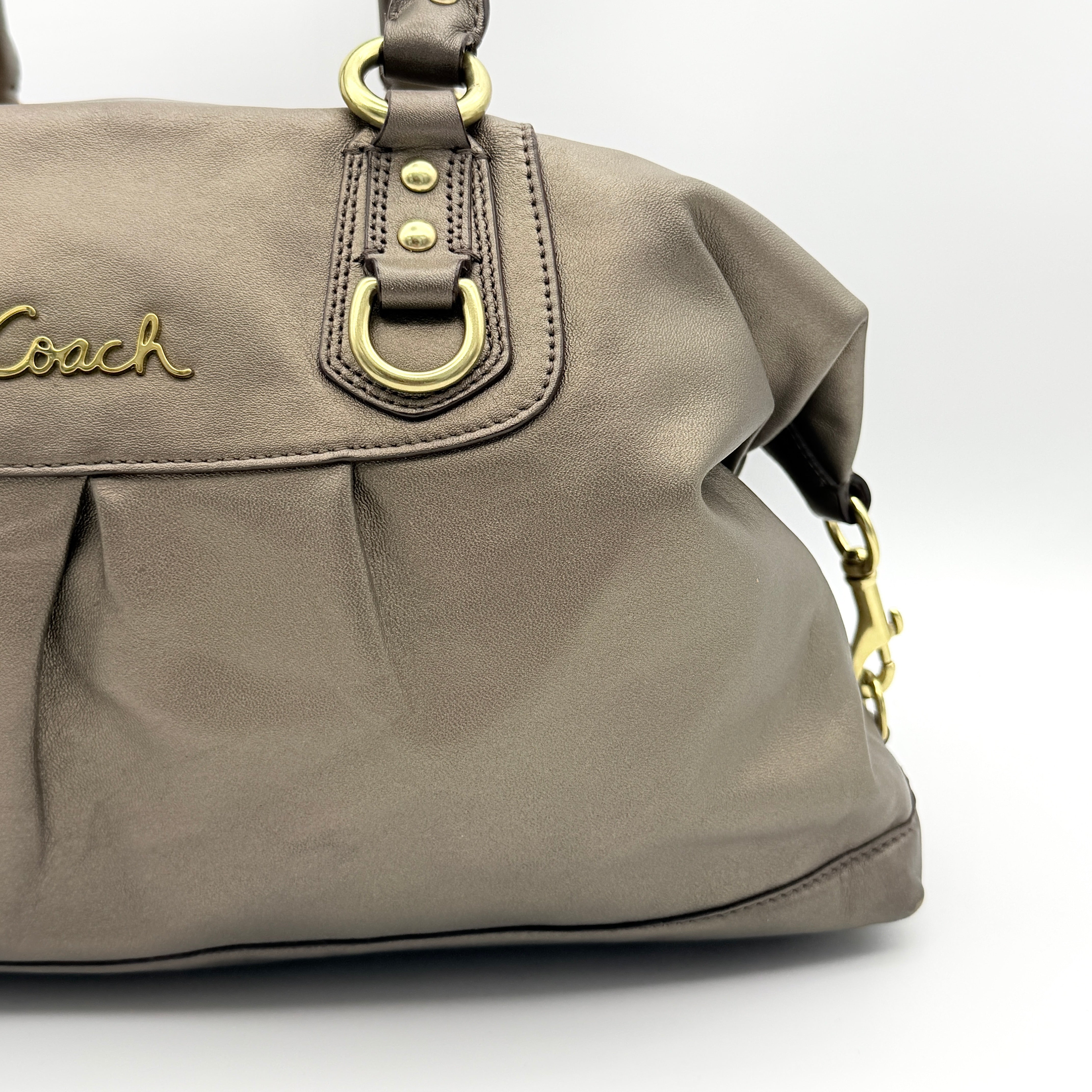 Coach 2Way Ashley Satchel Handbag Metallic Bronze