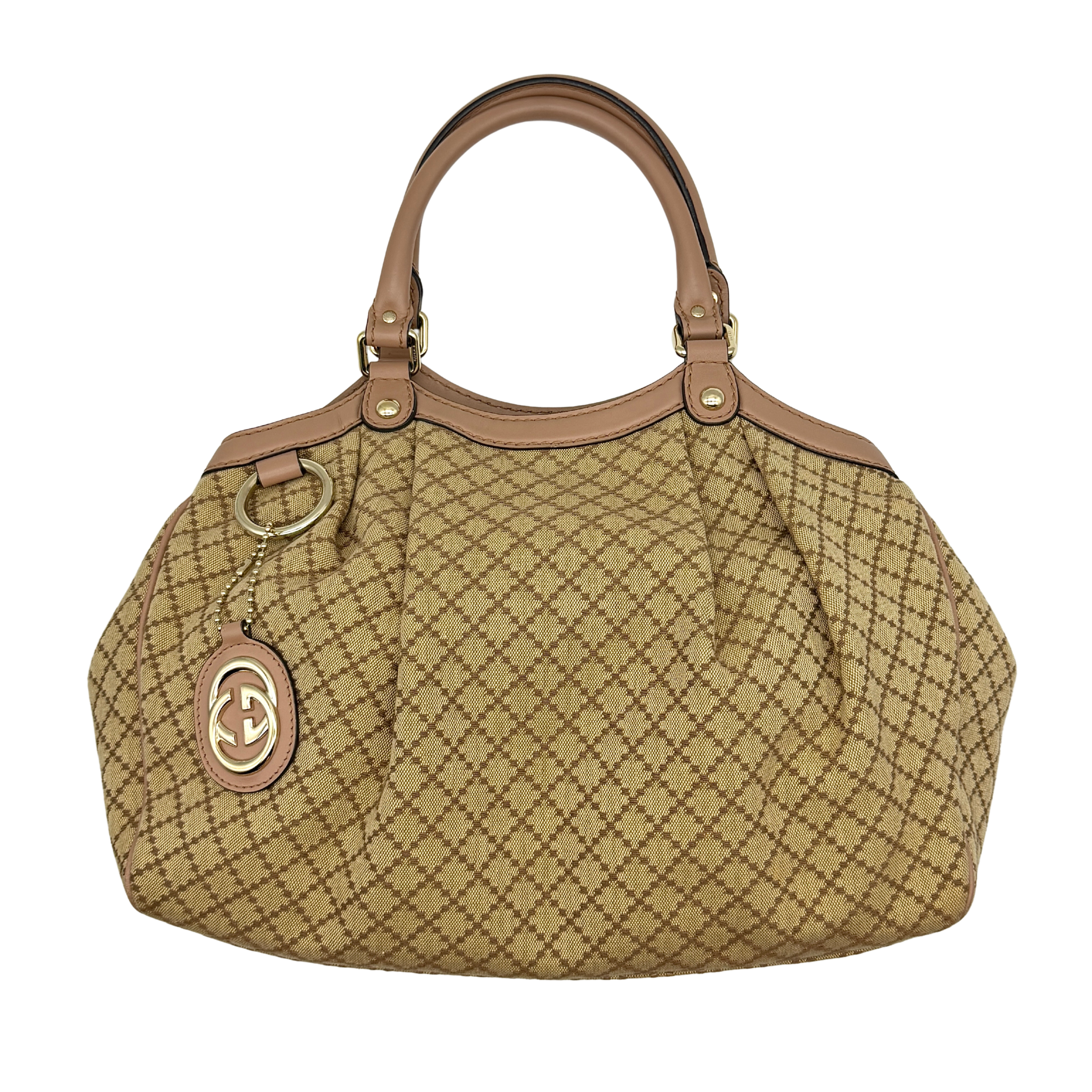 Gucci Diamante Sukey Shoulder Bag Beige/Salmon