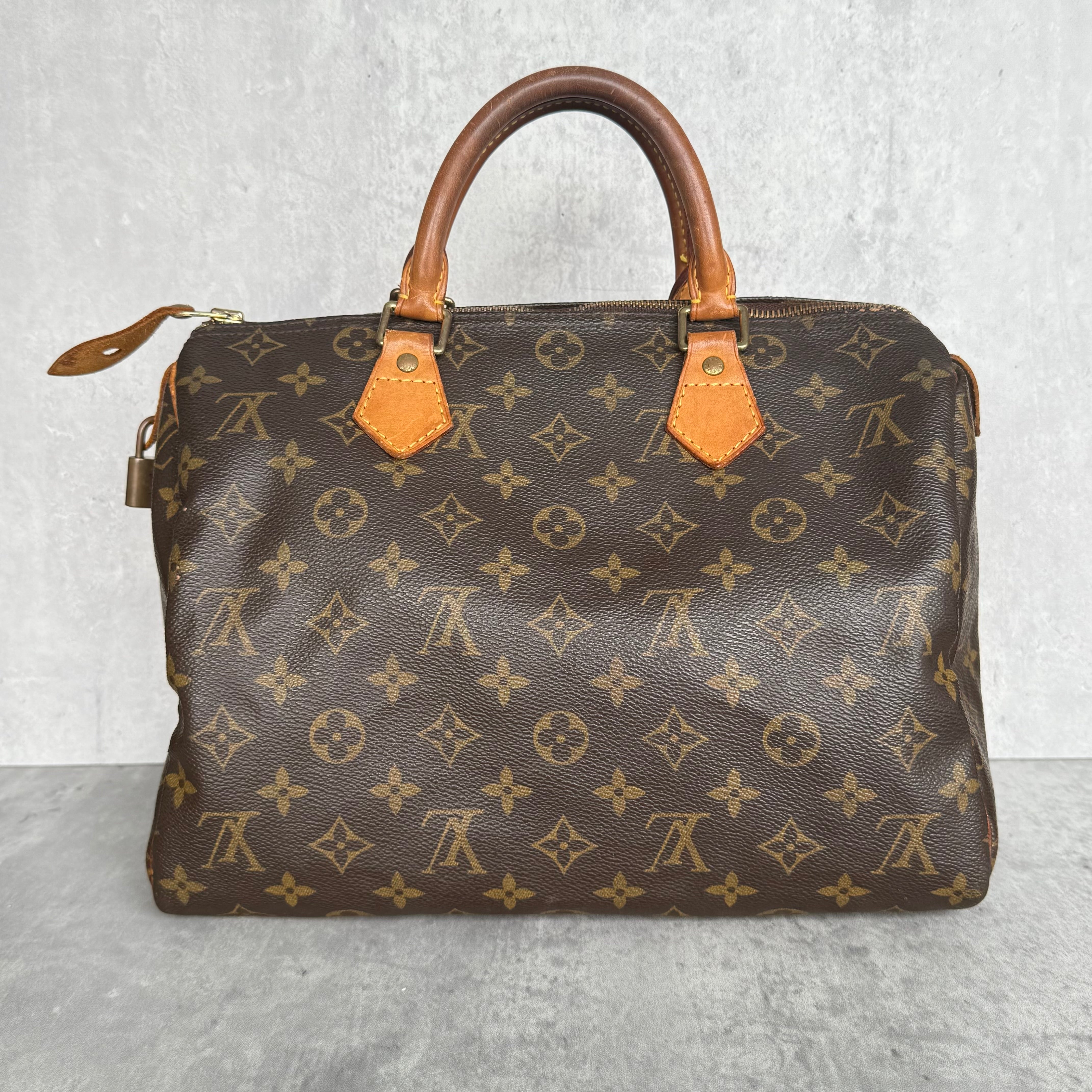 Louis Vuitton Monogram Speedy 30 Handbag Brown