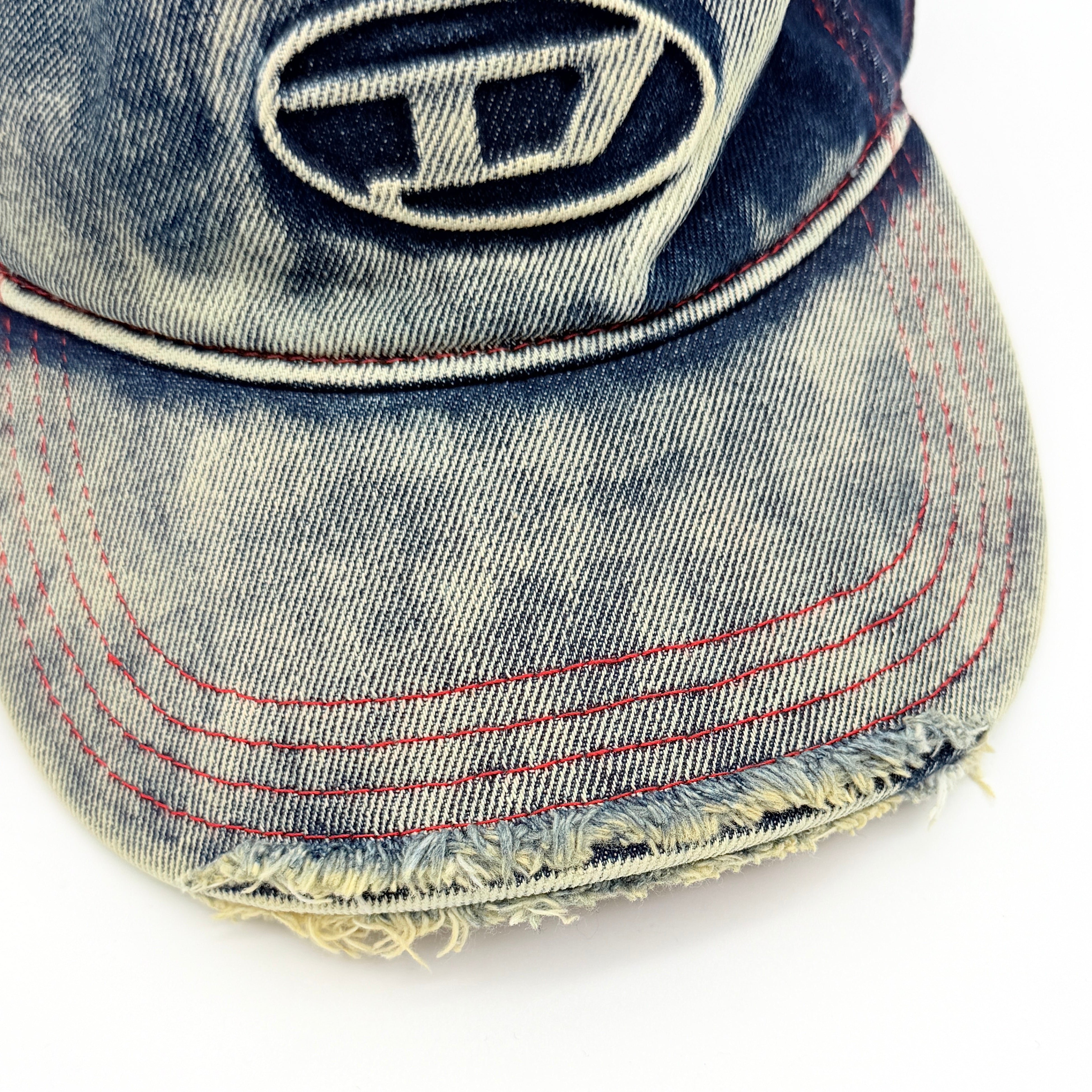 Diesel C-Seymon Distressed Denim Baseball Cap Blue