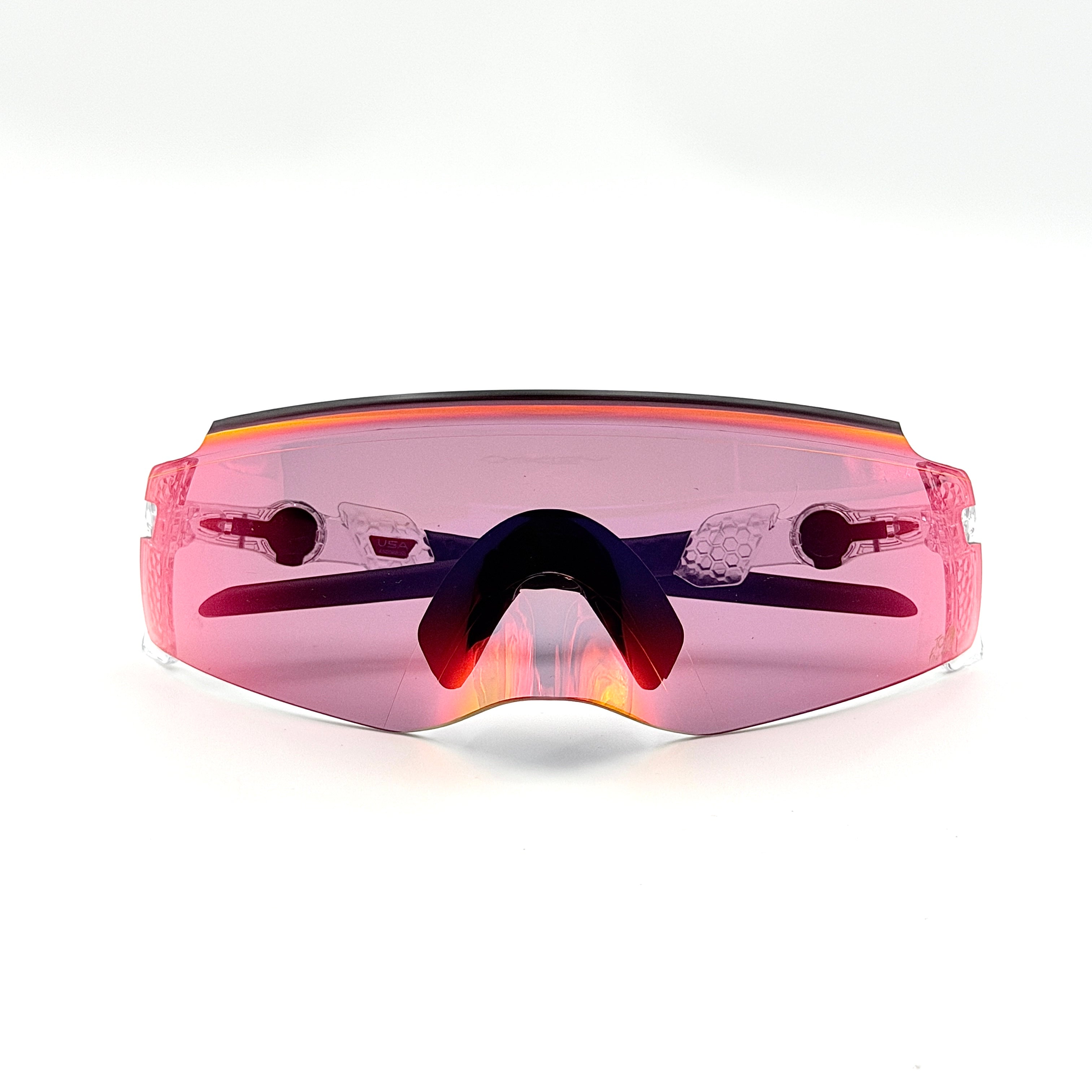 Oakley Kato Tour de France 2022 sunglasses with clear frame and Prizm Road lens, Tour de France yellow accents.