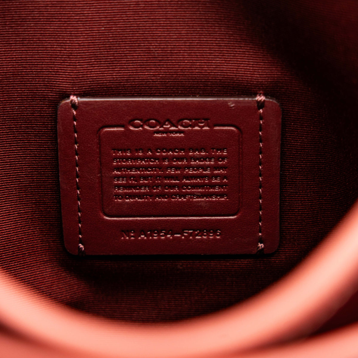 Coach Signature Script File Crossbody Bag Beige/Burgundy