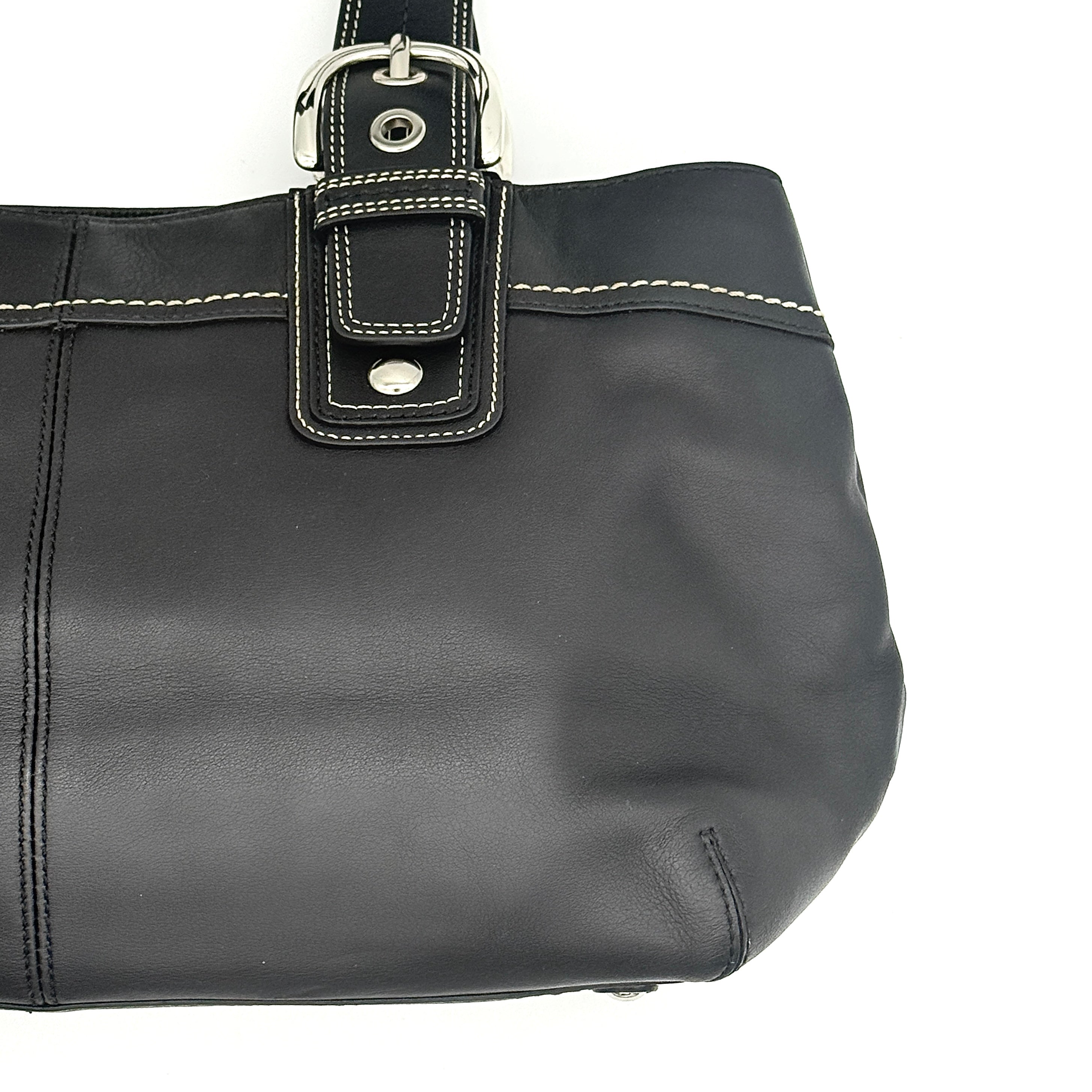 Coach Soho Hampton Pleated Shoulder Bag Black