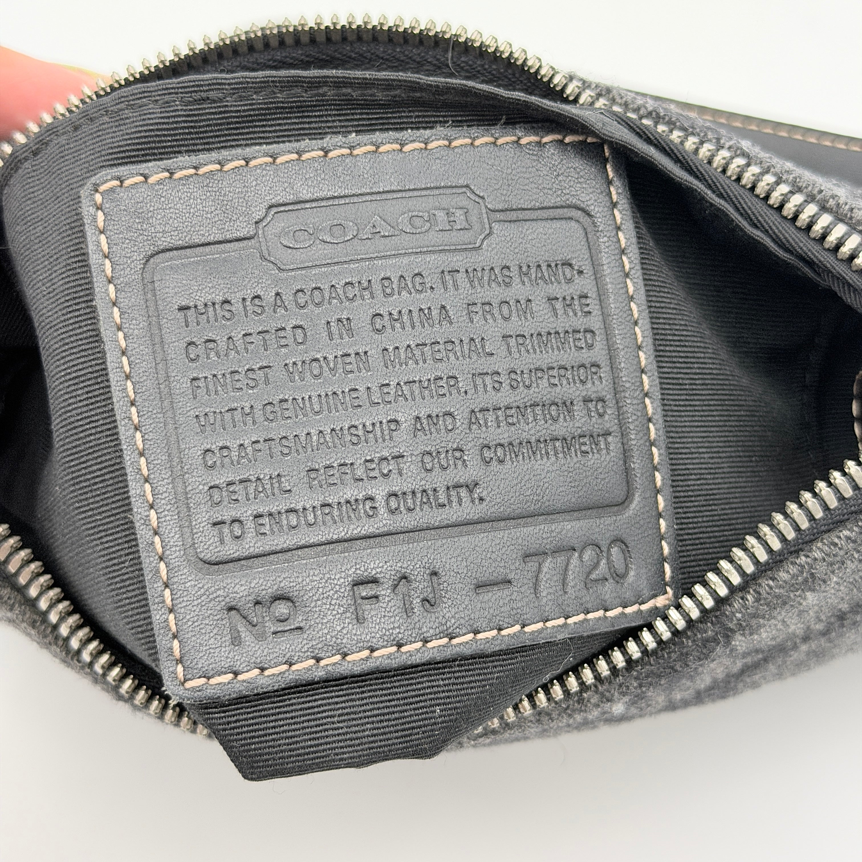 Coach Y2K Wool Demi Shoulder Bag Black/Grey