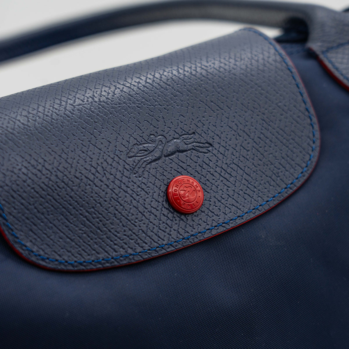 Longchamp Le Pliage Club Tote Bab Navy Blue/Red