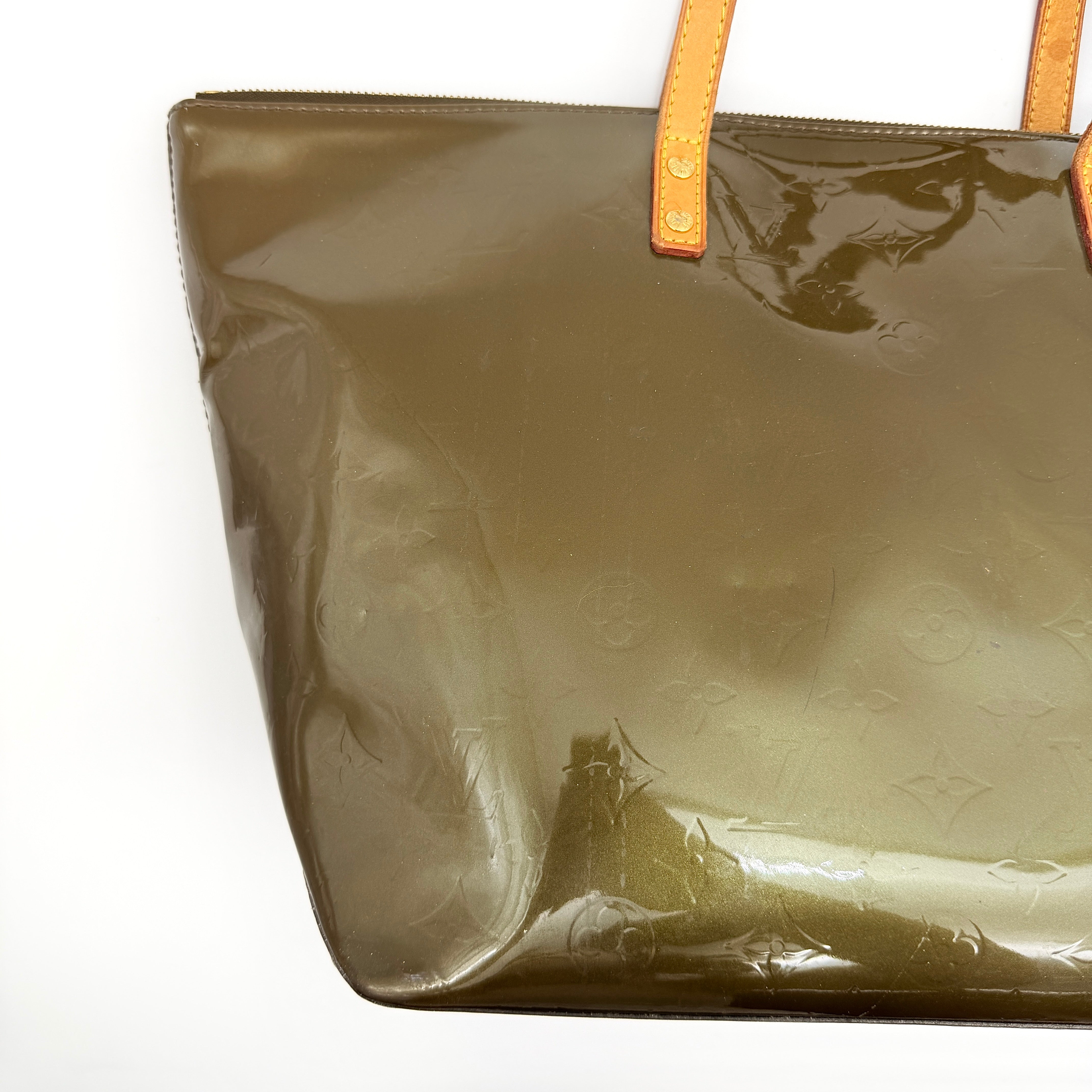 Louis Vuitton Monogram Vernis Bellevue GM Tote Bag Olive Green