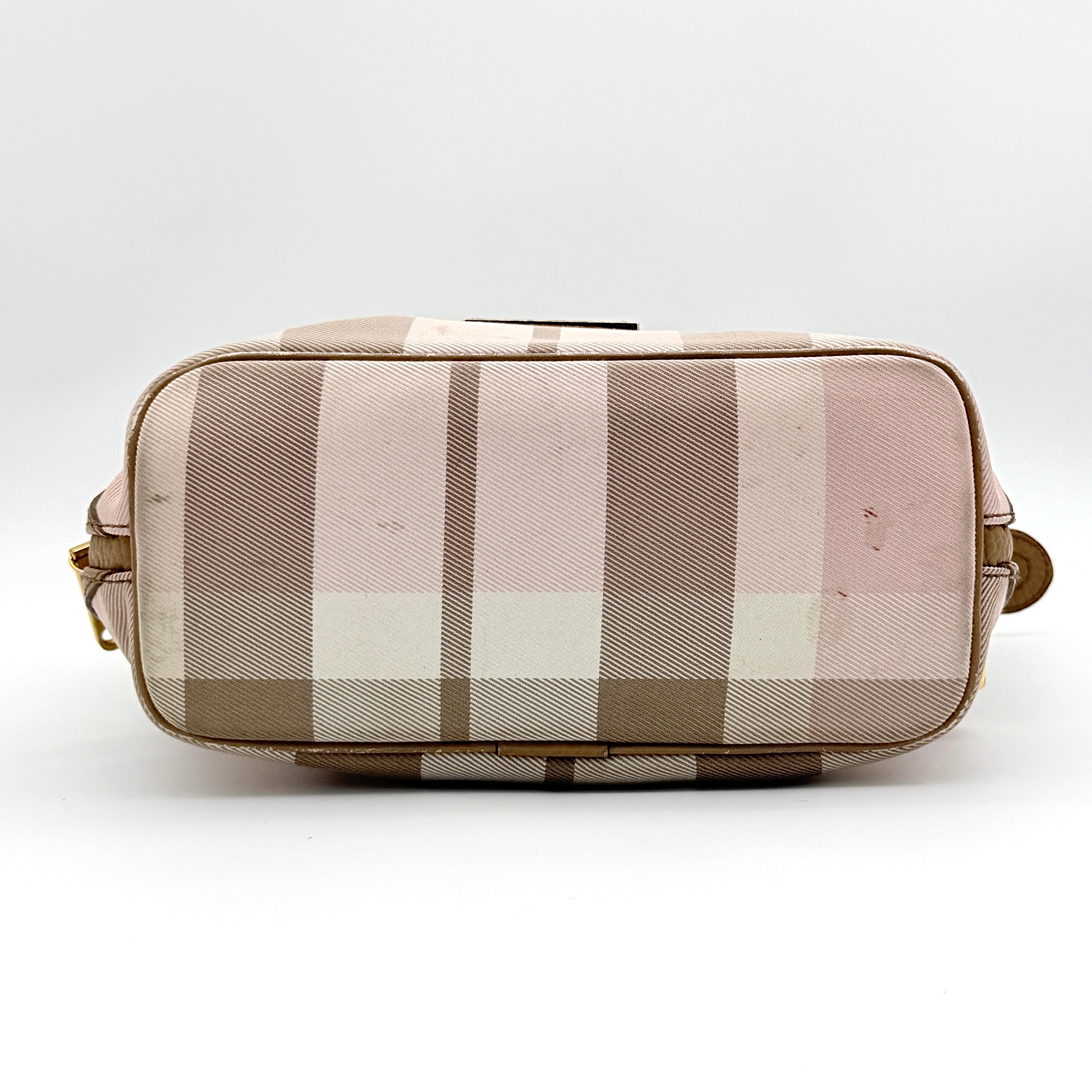 Burberry Blue Label 2Way Dome Check Shoulder Bag White/Brown