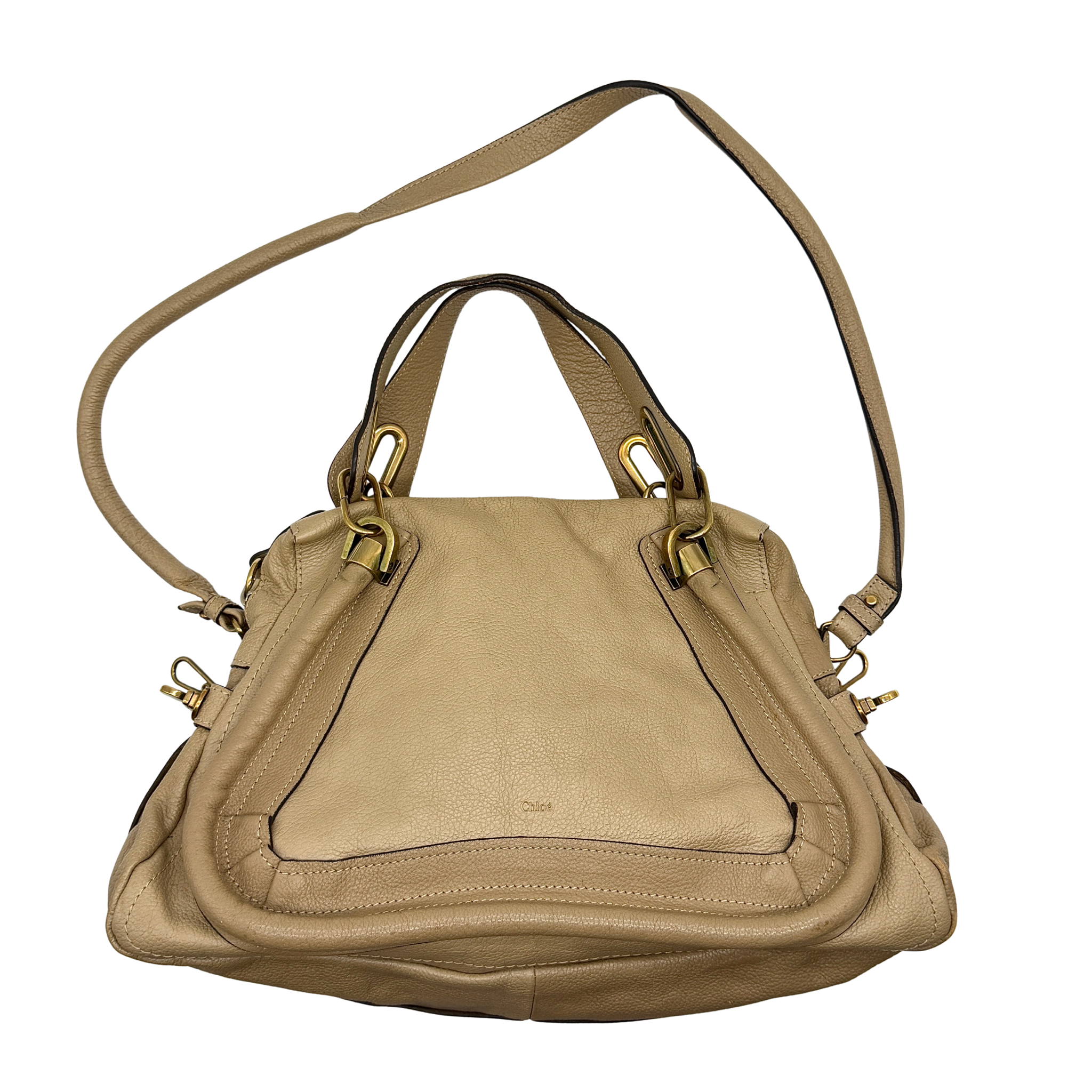 Chloe 2Way Paraty Shoulder Bag Beige