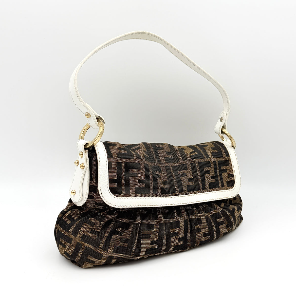 Fendi FF Zucca Chef Shoulder Bag Brown