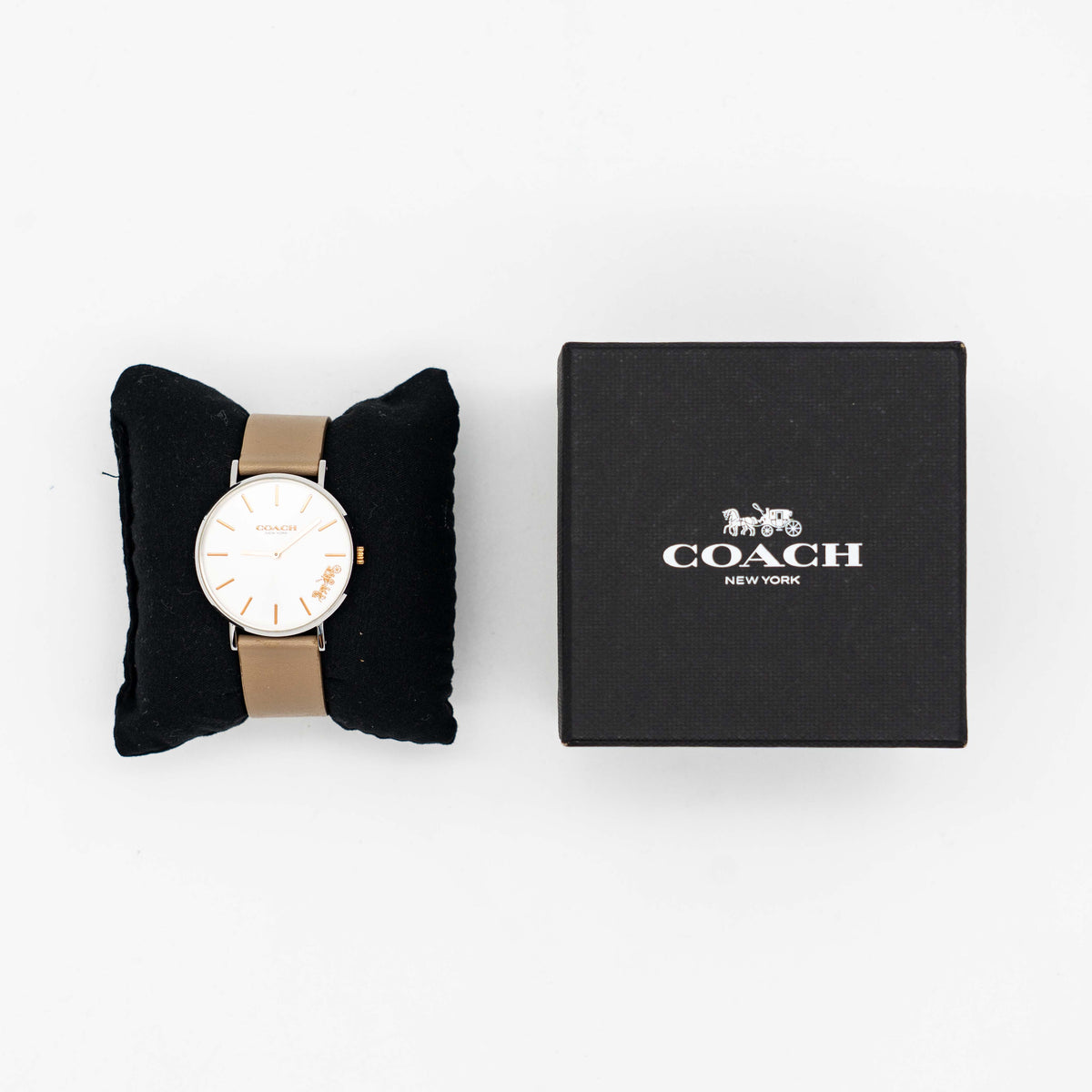 Coach Perry White Dial Watch Light Brown