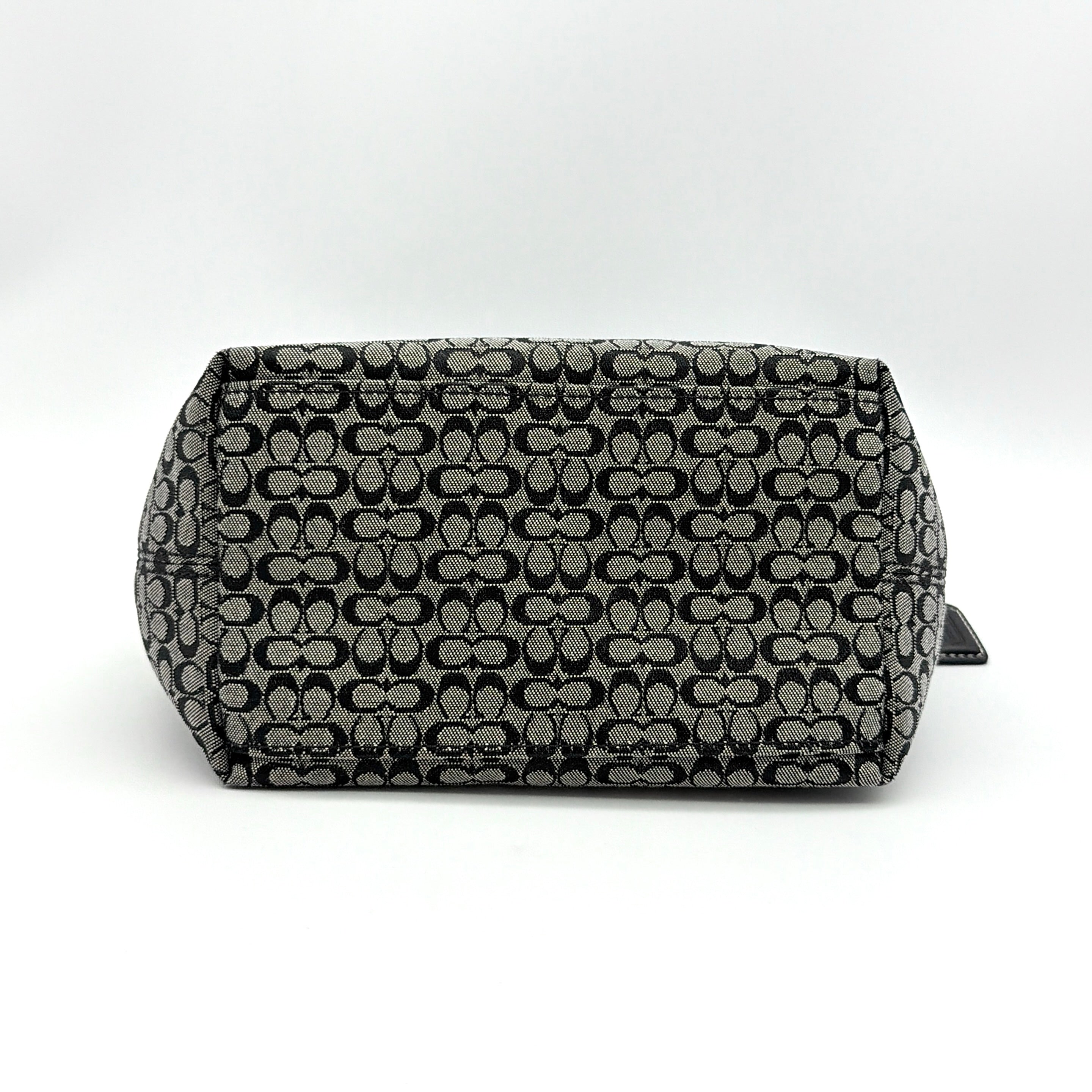 Coach Signature Mini Hobo Shoulder Bag Grey/Black