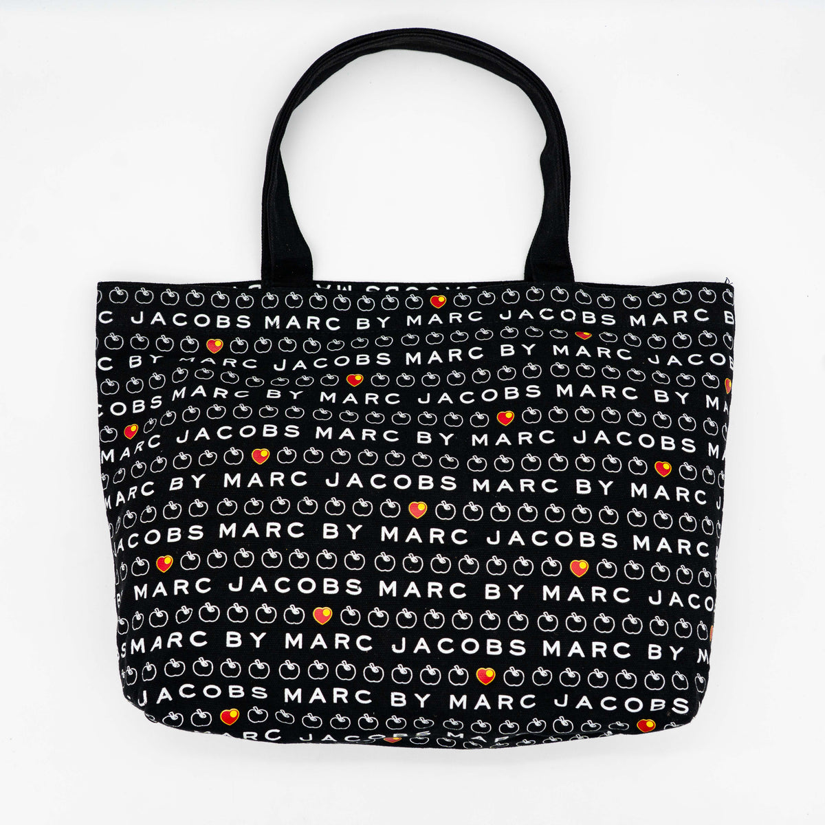 Marc by Marc Jacobs Monogram Apple Heart Tote Bag Black/White