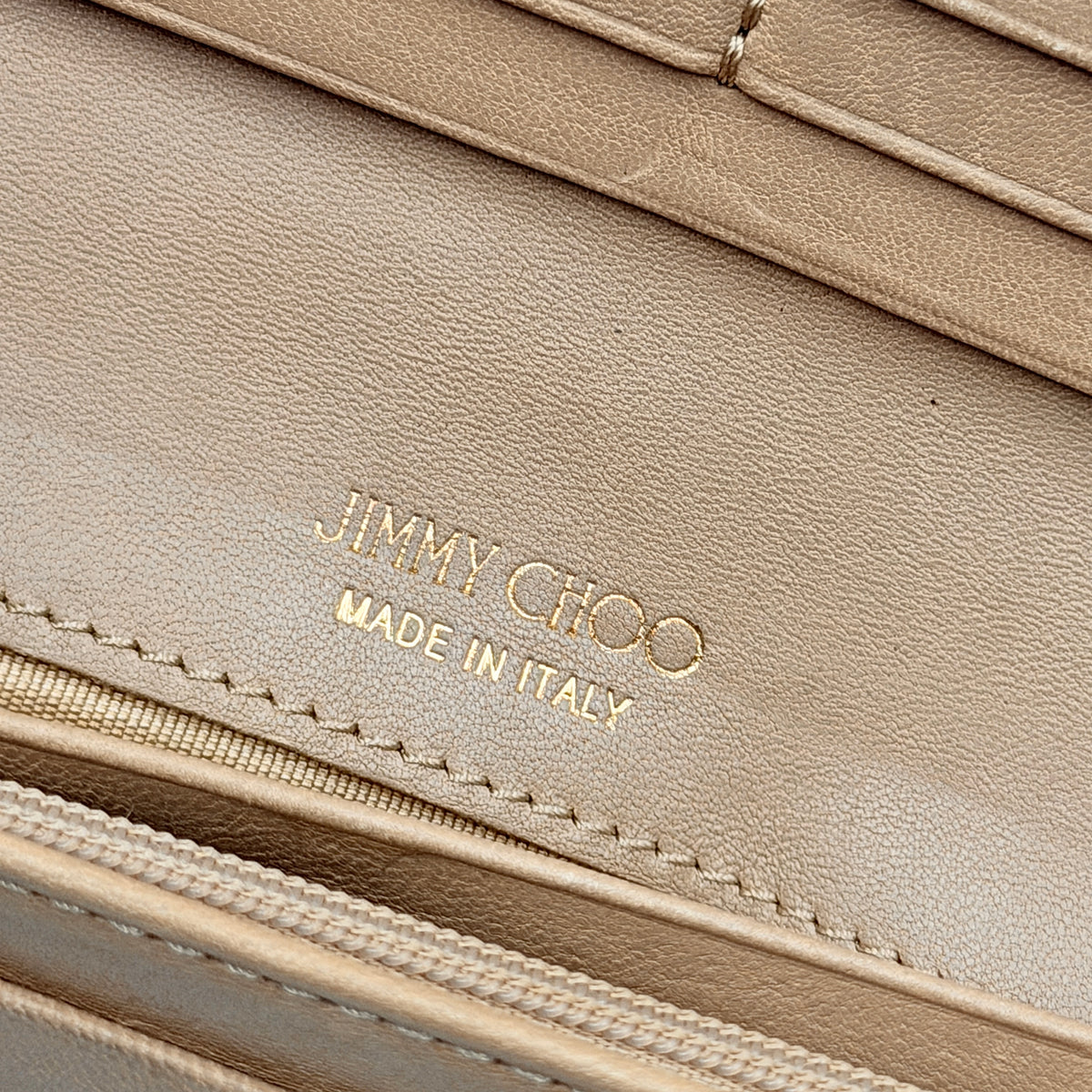 Jimmy Choo Nino Star Studded Long Wallet Beige