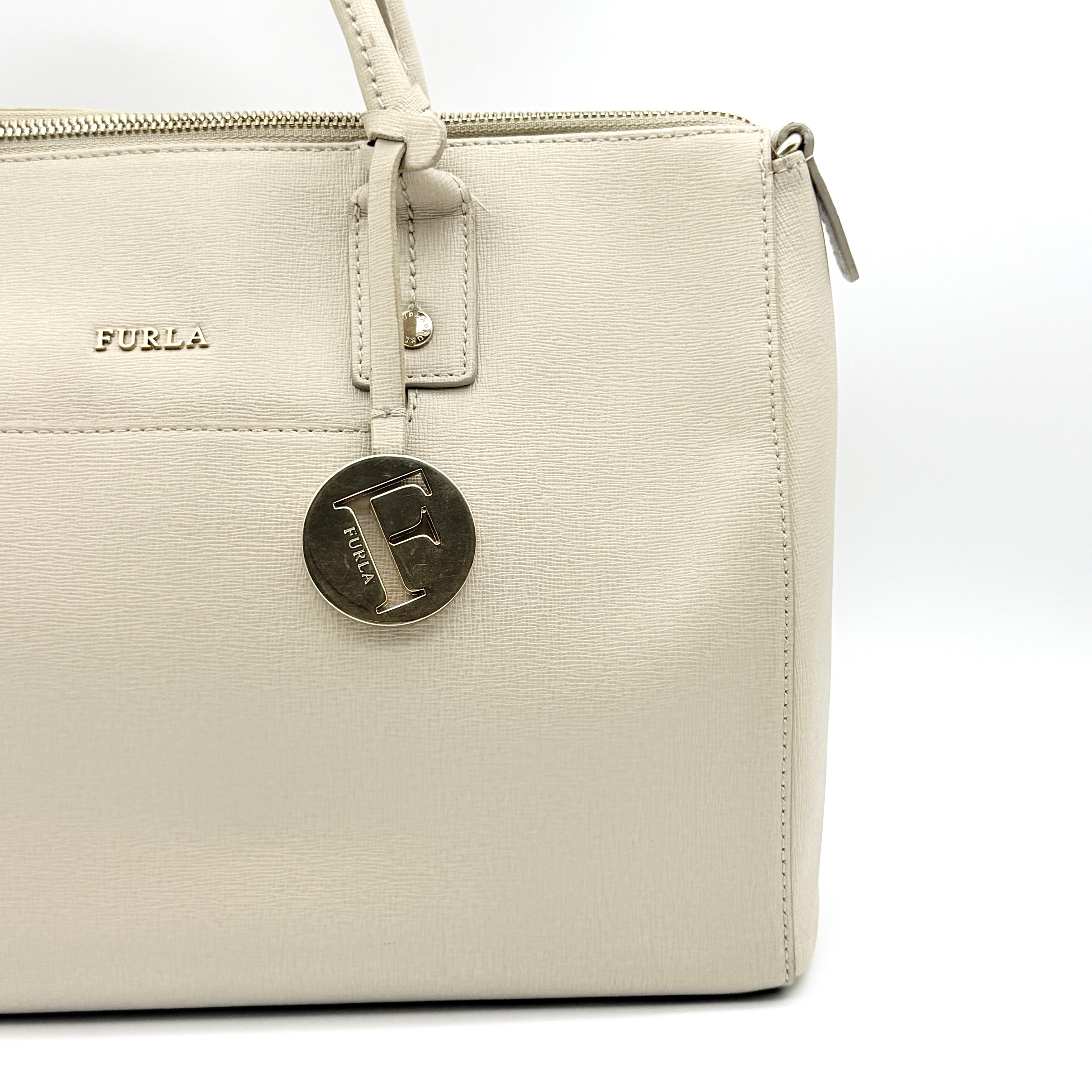 Furla Linda Satchel Handbag Beige