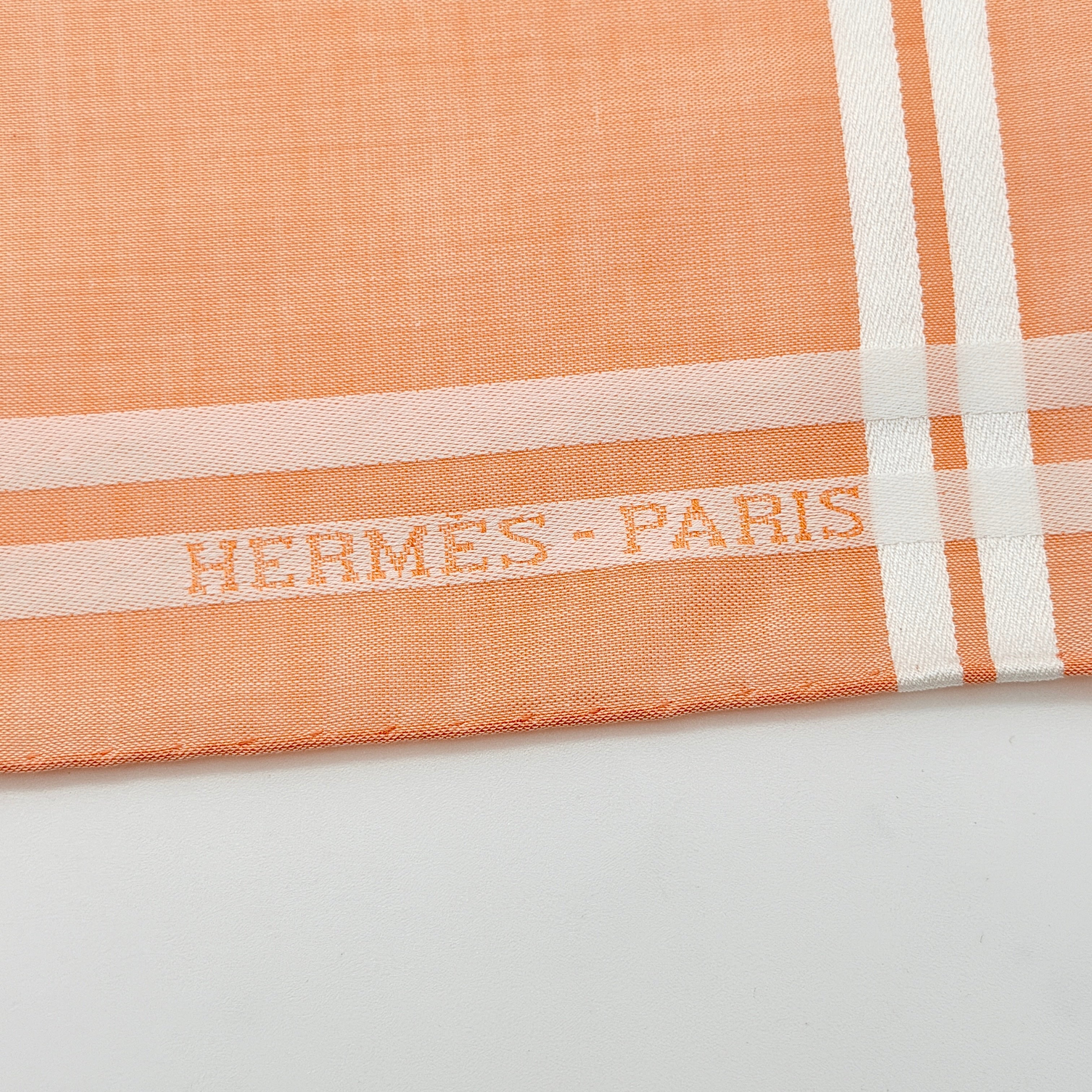 Hermès Paris Cotton Bandana Handkerchief Orange