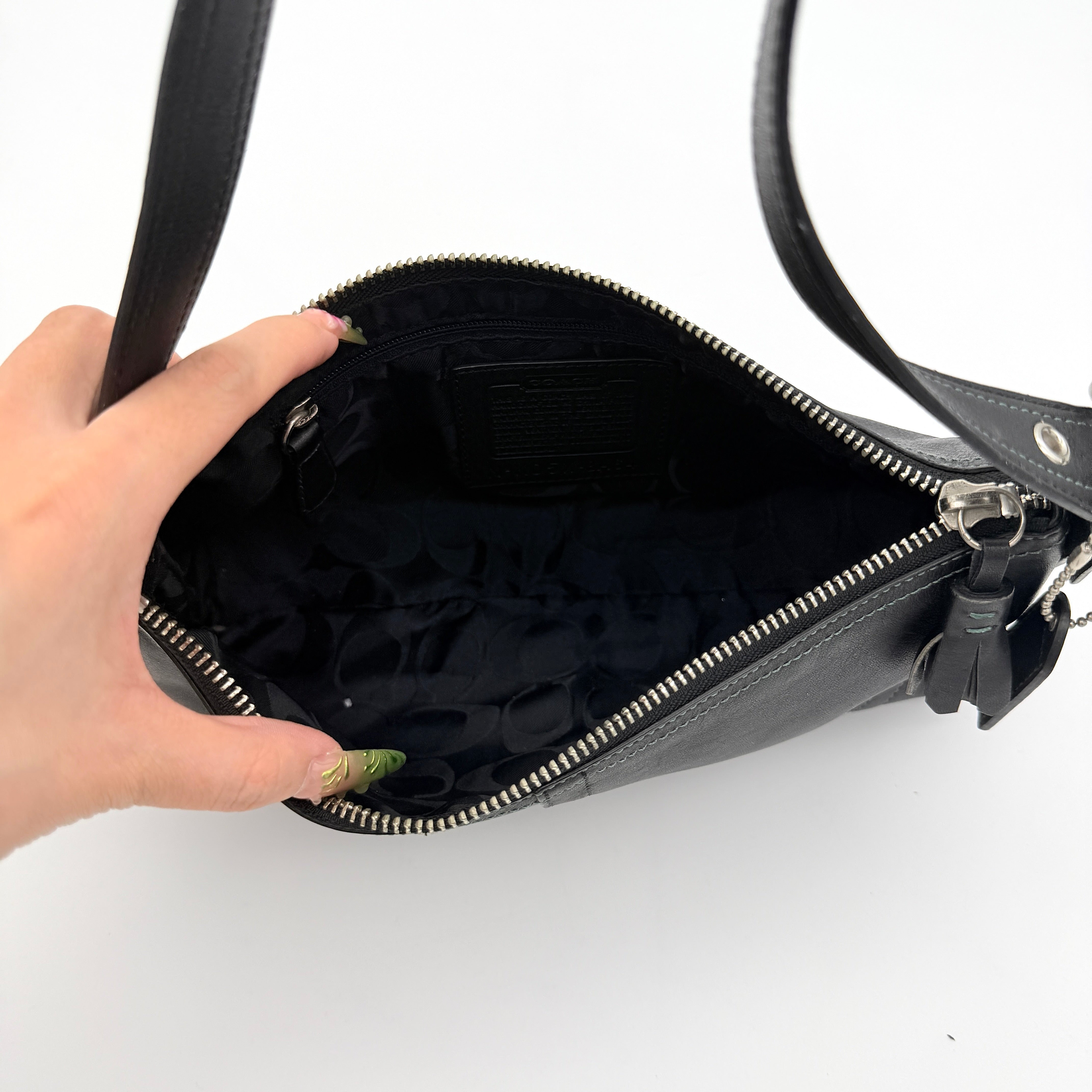 Coach Y2K Hampton Demi Baguette Shoulder Bag Black