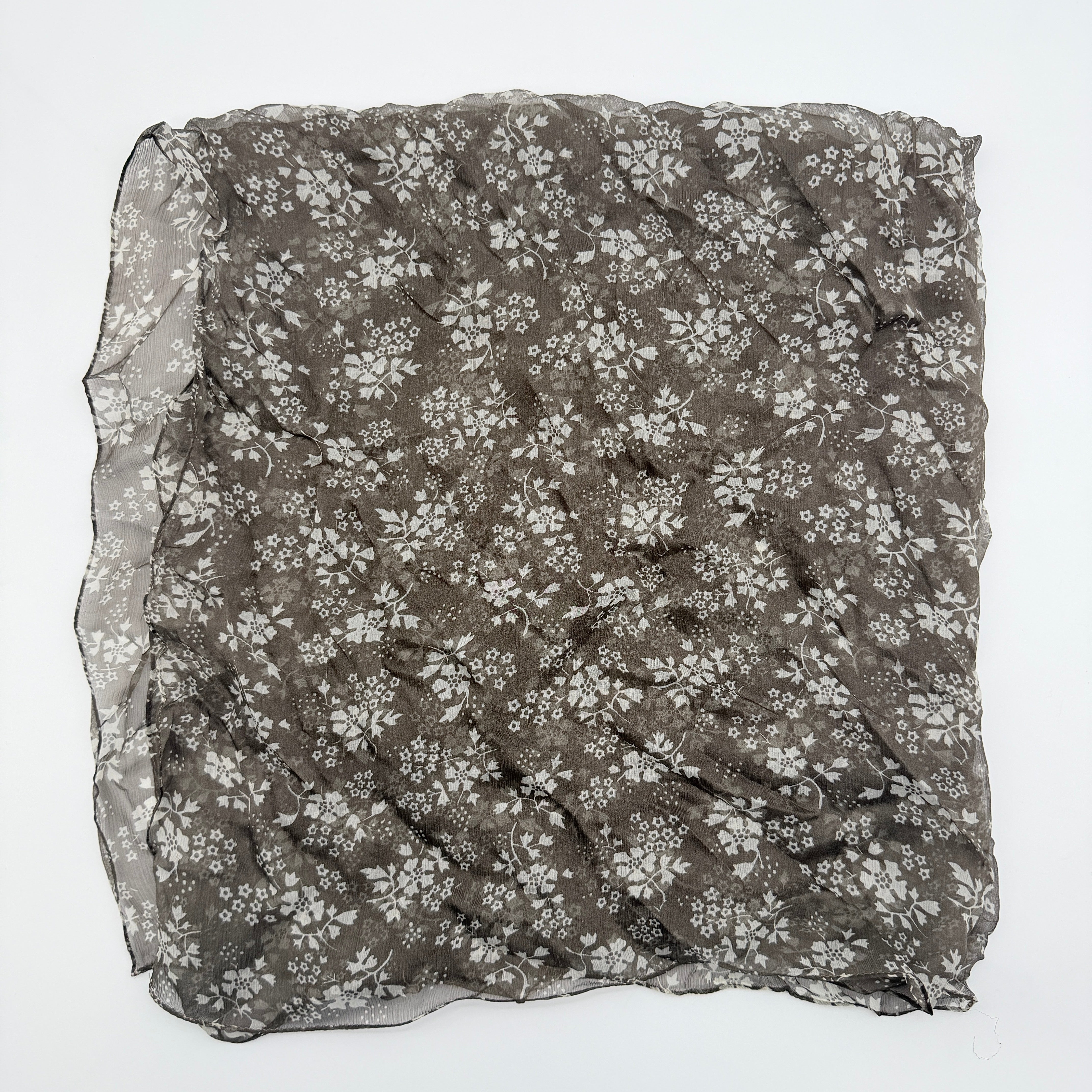 Needles Floral Brown Silk Scarf Brown