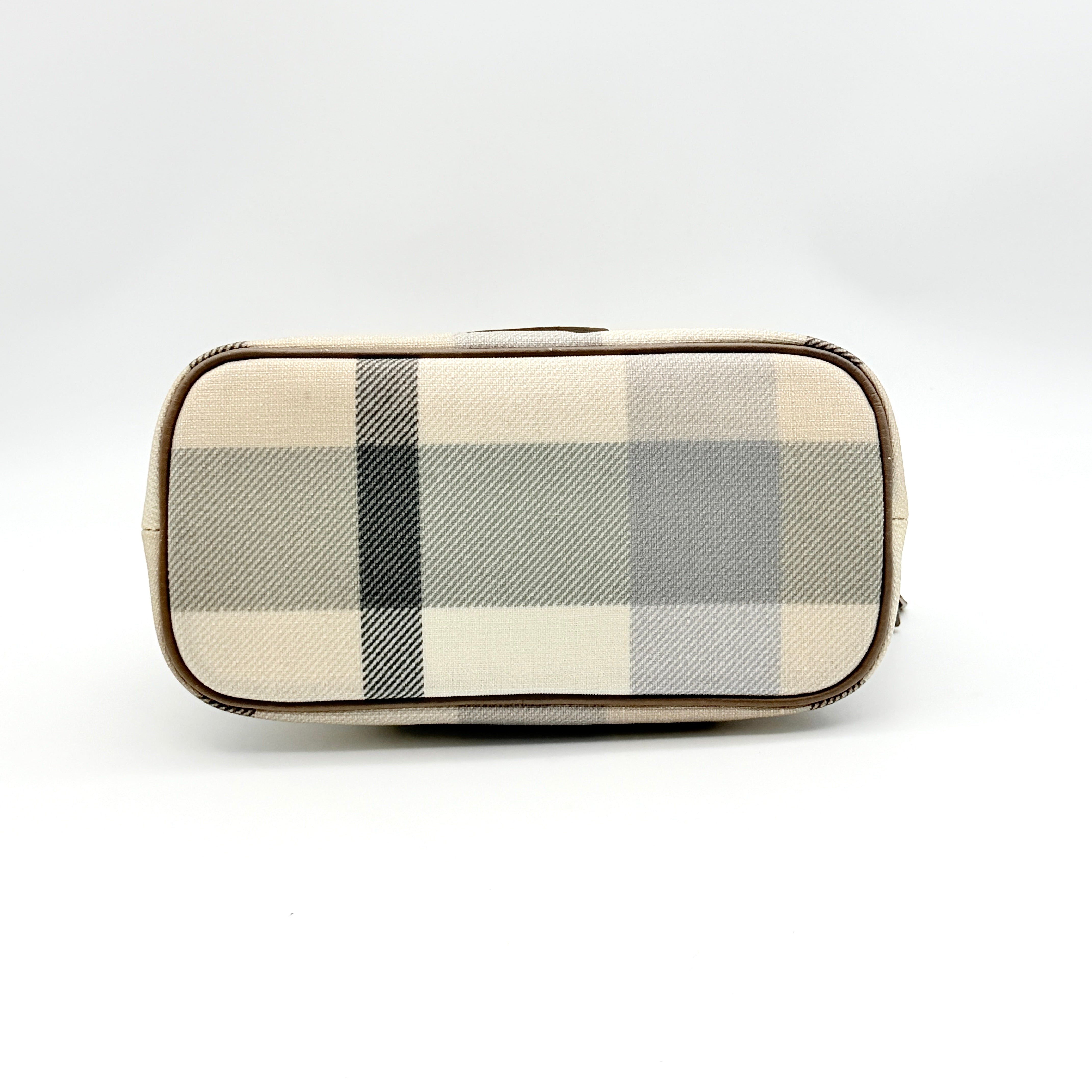 Burberry Blue Label 2Way Dome Check Shoulder Bag White/Brown