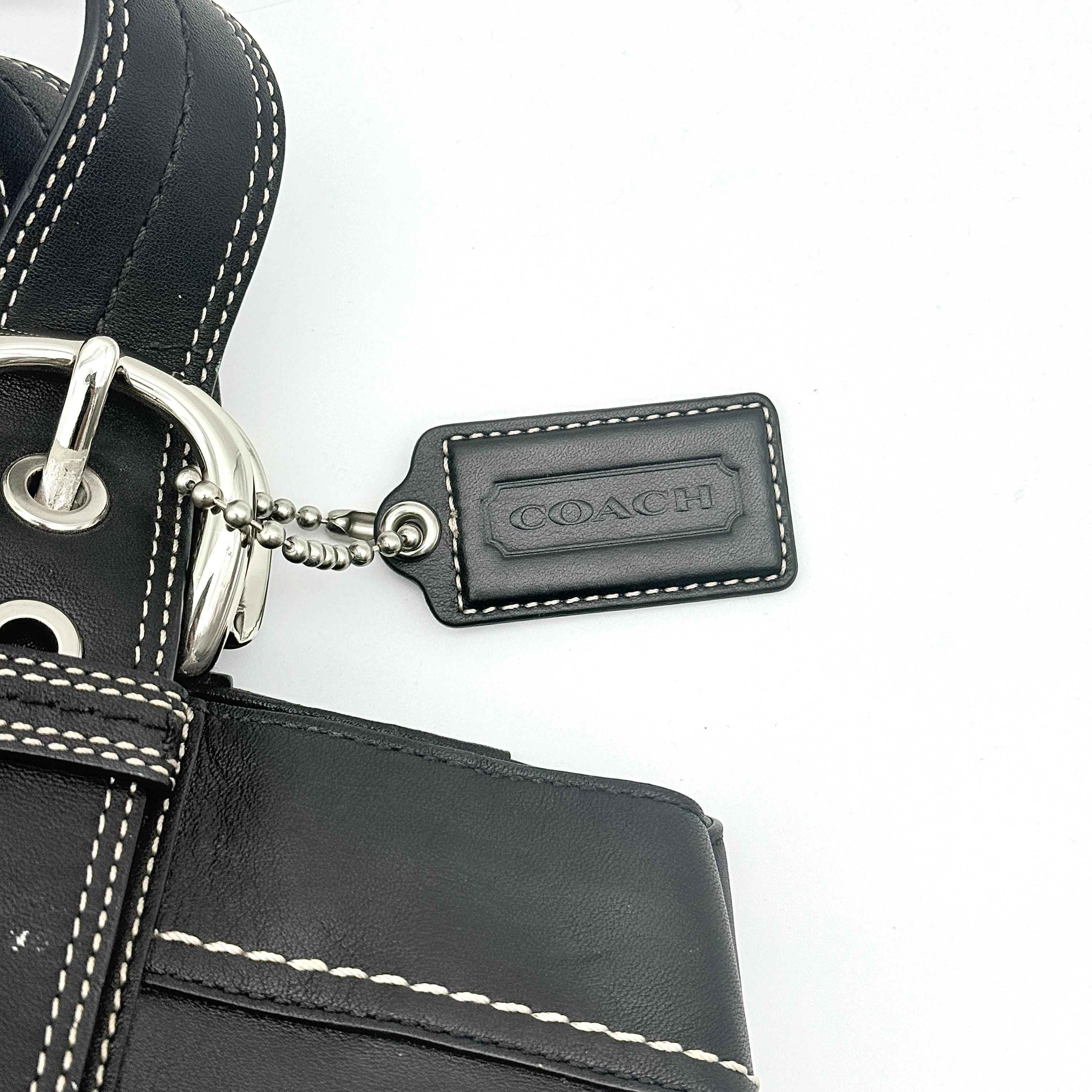 Coach Soho Hampton Pleated Shoulder Bag Black