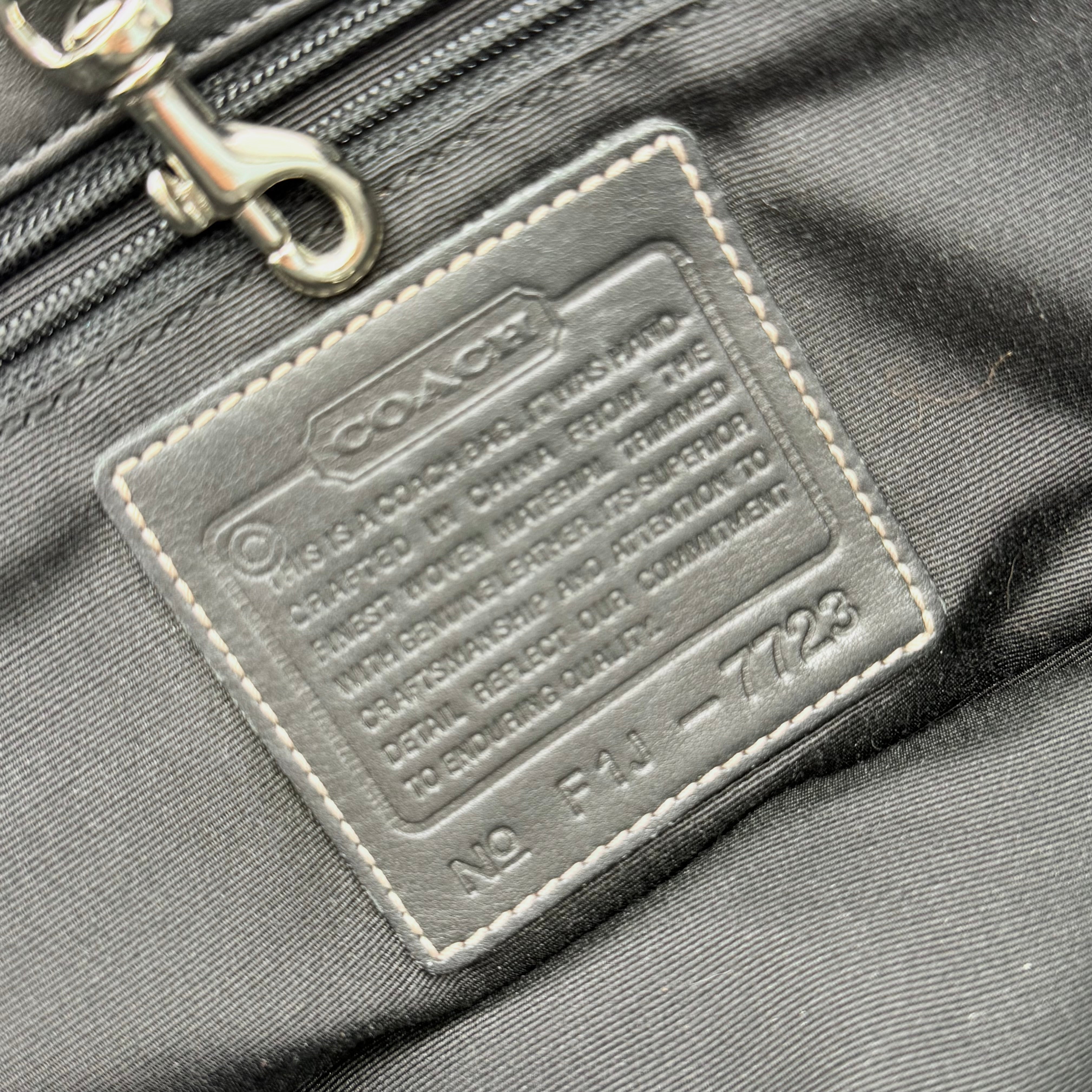 Coach Signature Canvas Wool Handbag Grey/Black