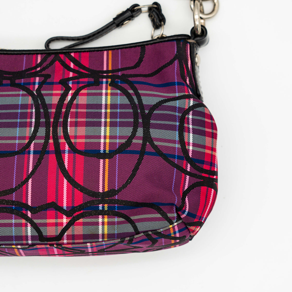 Coach 2Way Signature Poppy Tartan Shoulder Bag Multi