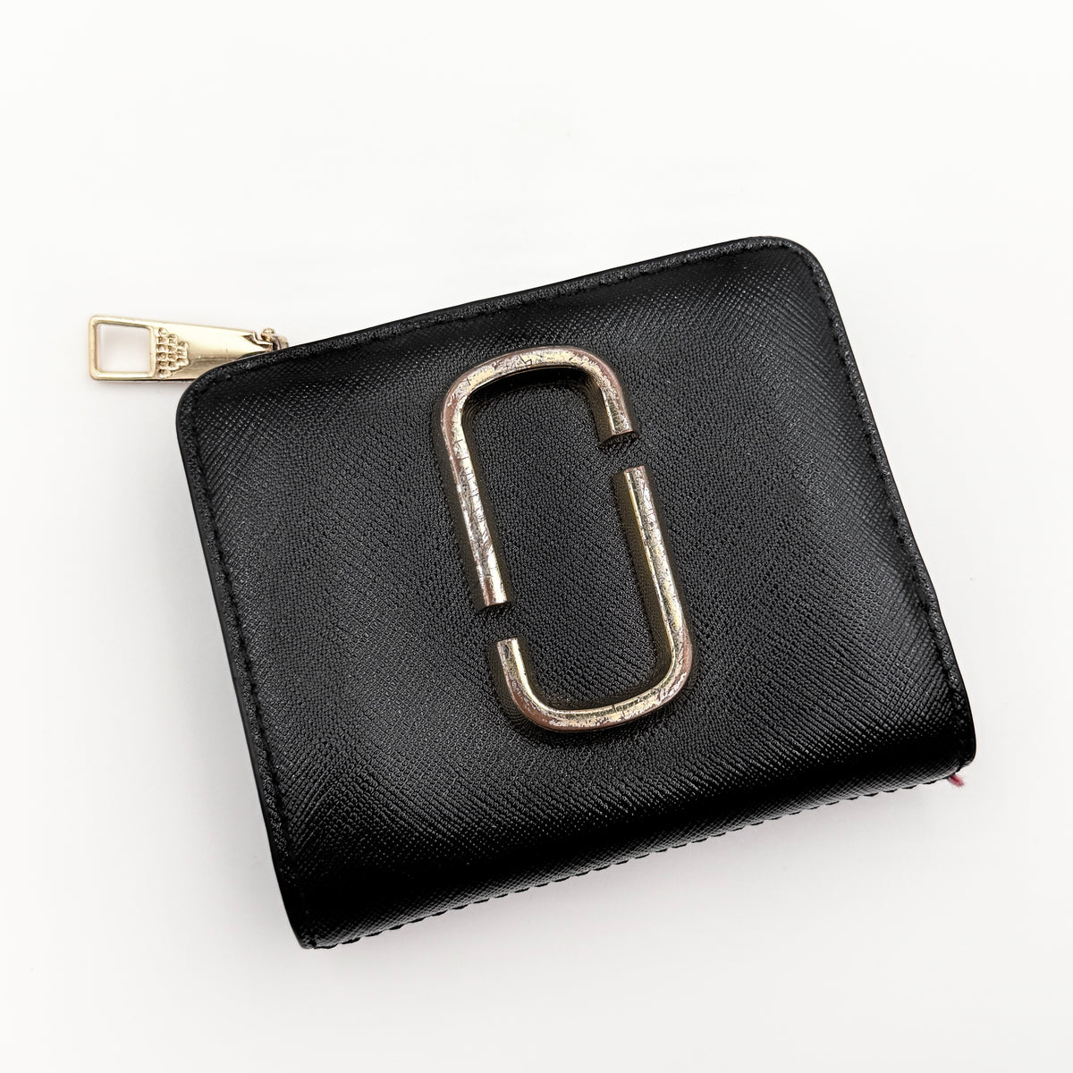Marc Jacobs The Snapshot Mini Compact Wallet Black/Burgundy