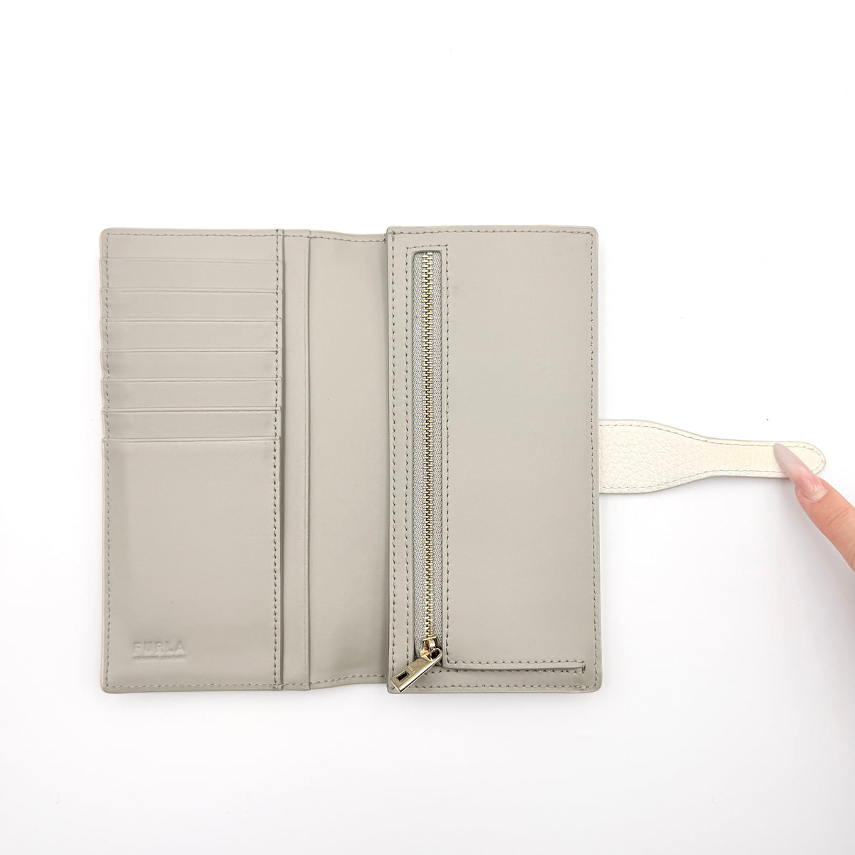Furla Sofia Grainy Continental Long Wallet Ivory