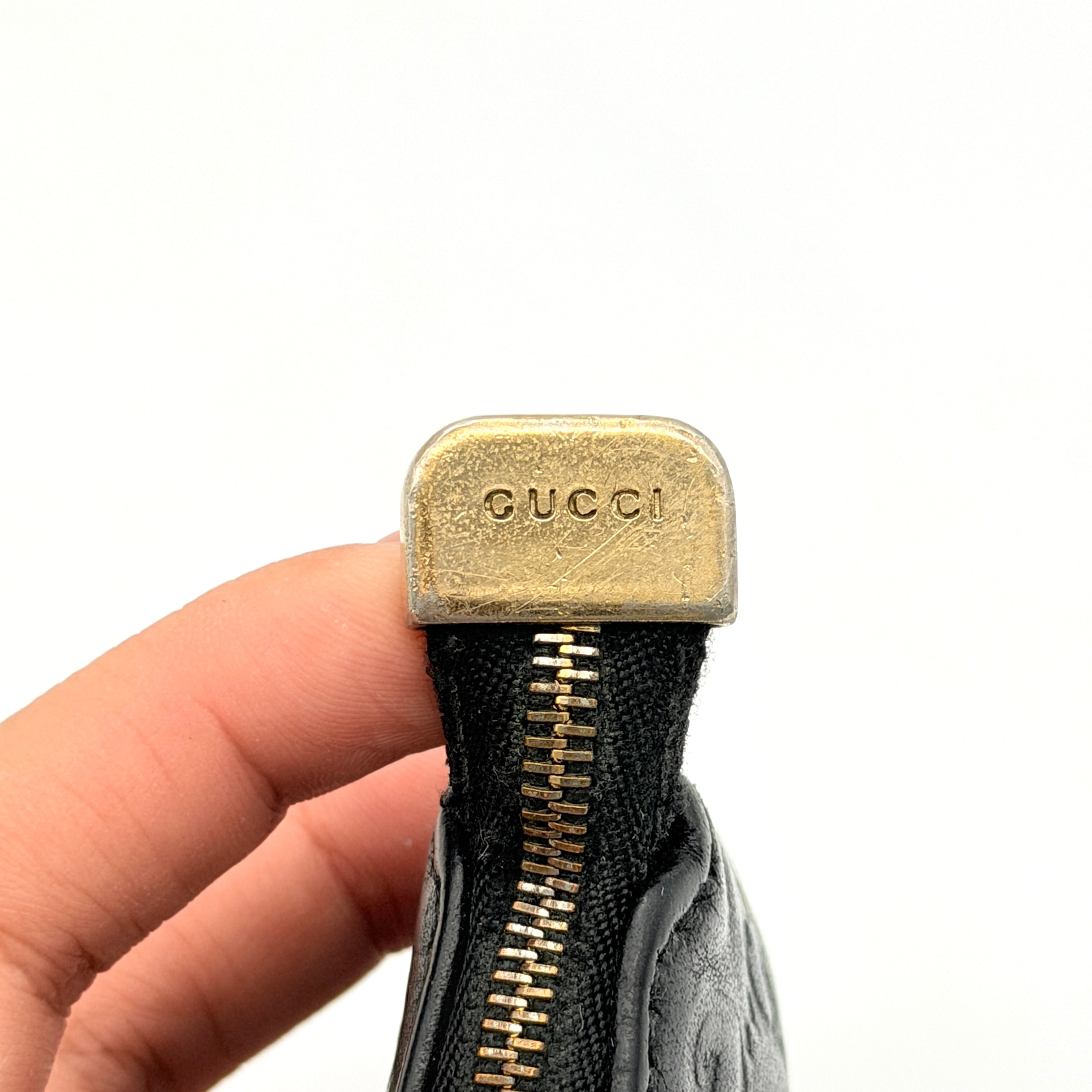 Gucci GG Monogram Guccissima Coin Case Black