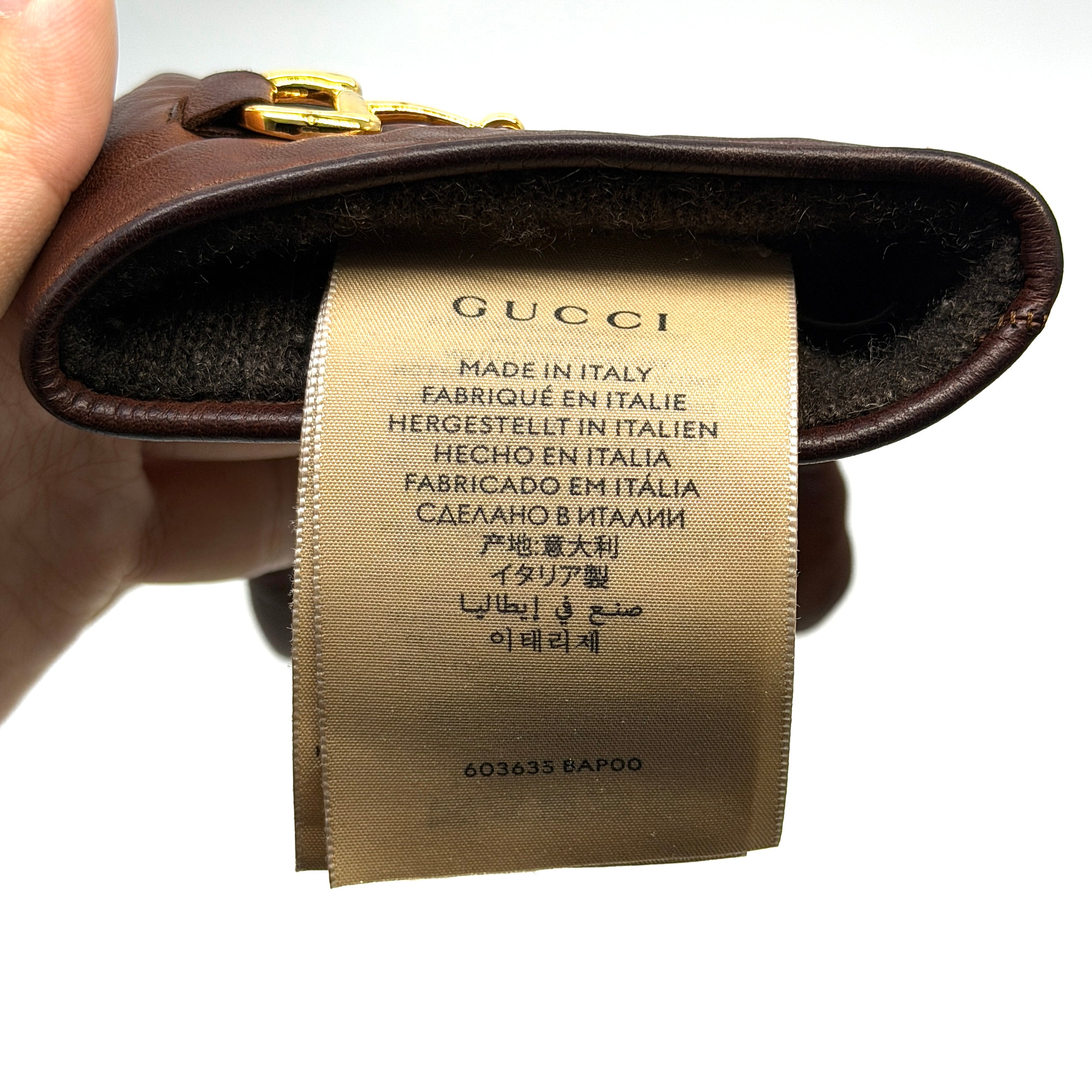 Gucci Vintage Horsebit Leather Gloves Brown